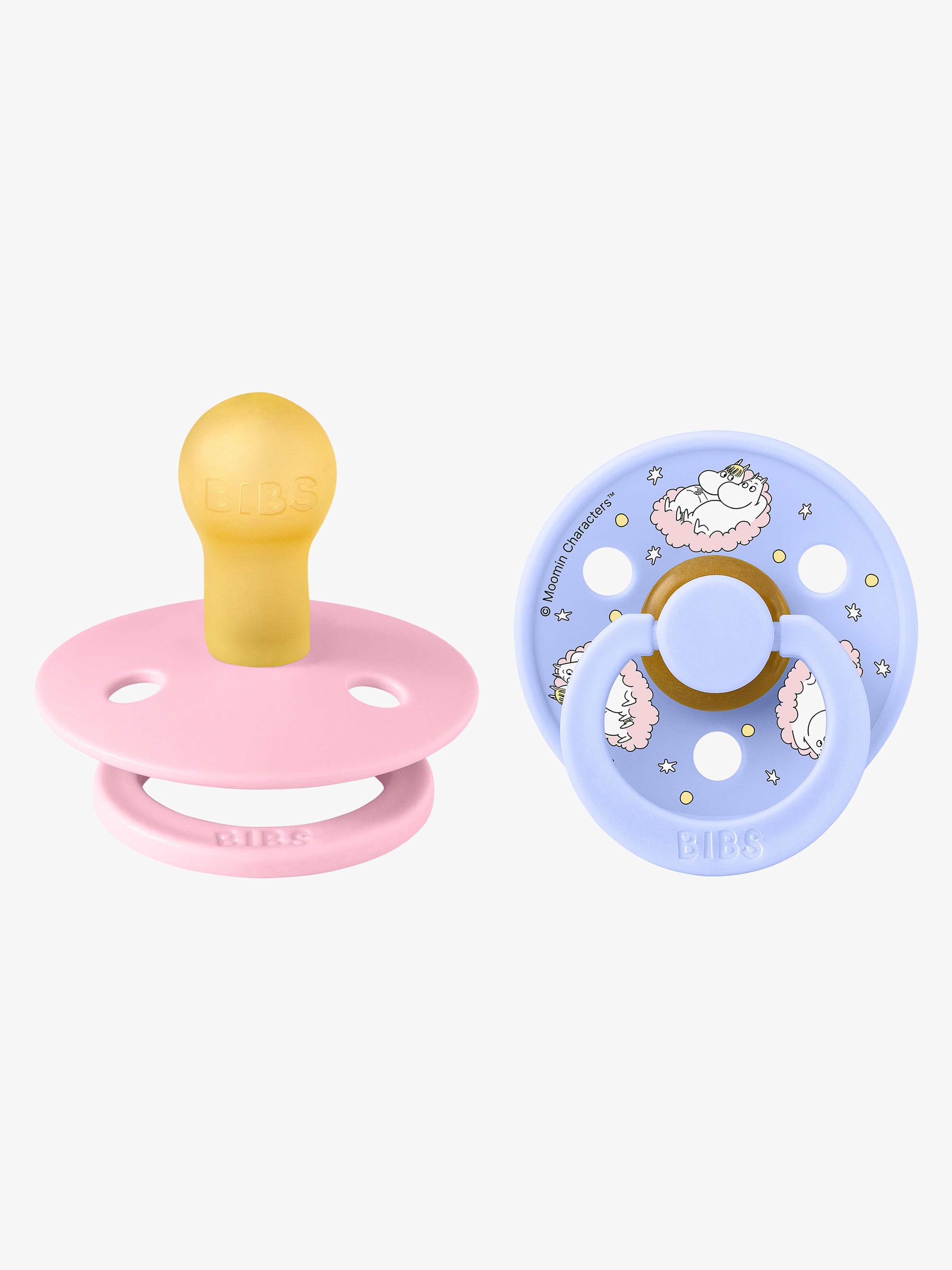 BIBS x Moomin Colour Dreaming Schnuller 2er-Pack Latex Größe 1, Baby Pink