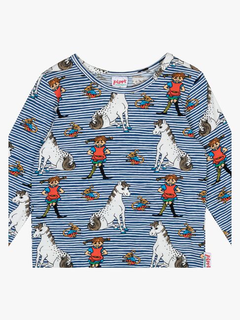 Pippi Langstrumpf  Langärmlig Pullover, Blue