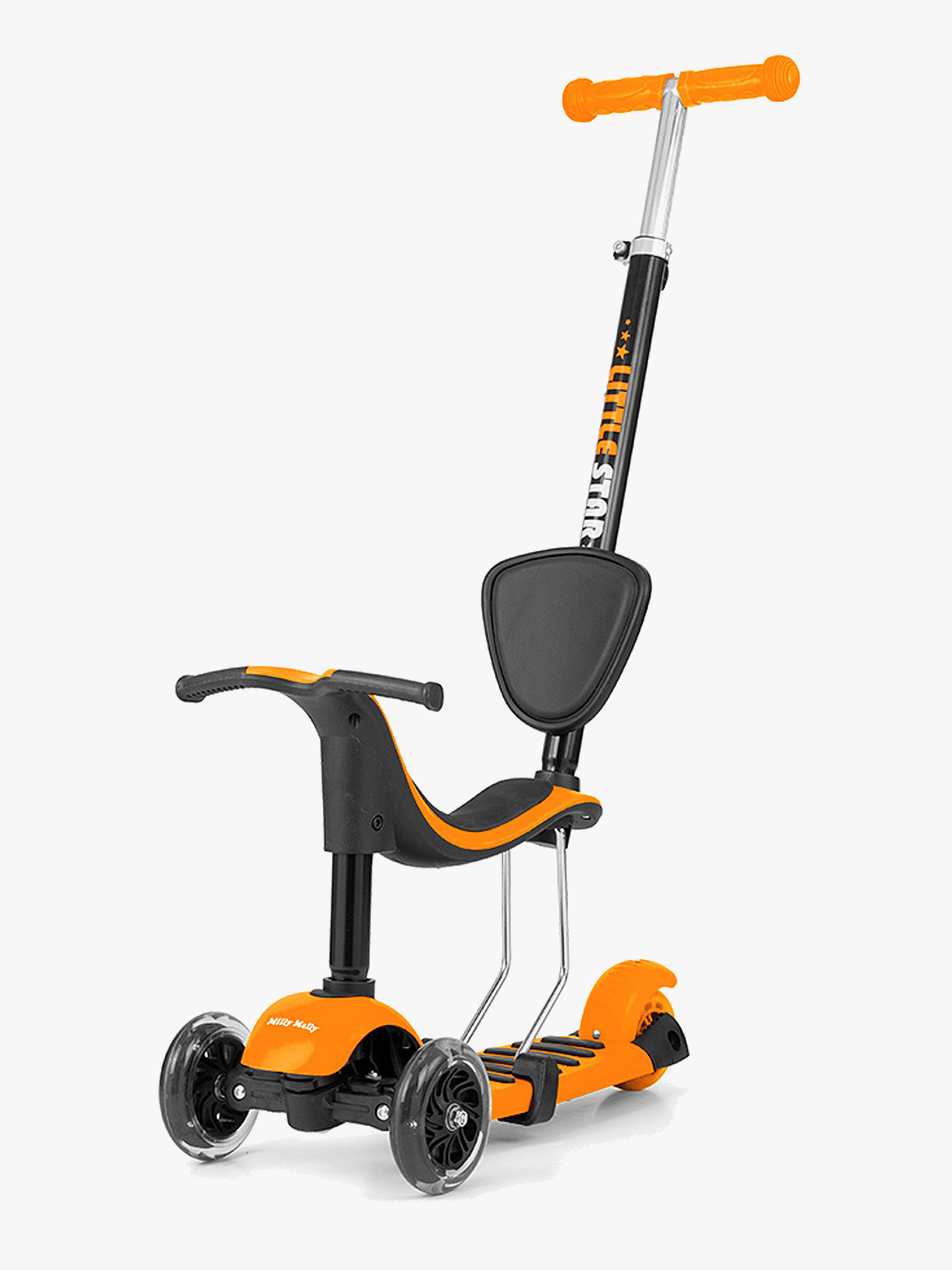 Milly Mally Little Star Rutschfahrzeug/Scooter 3-in-1, Orange