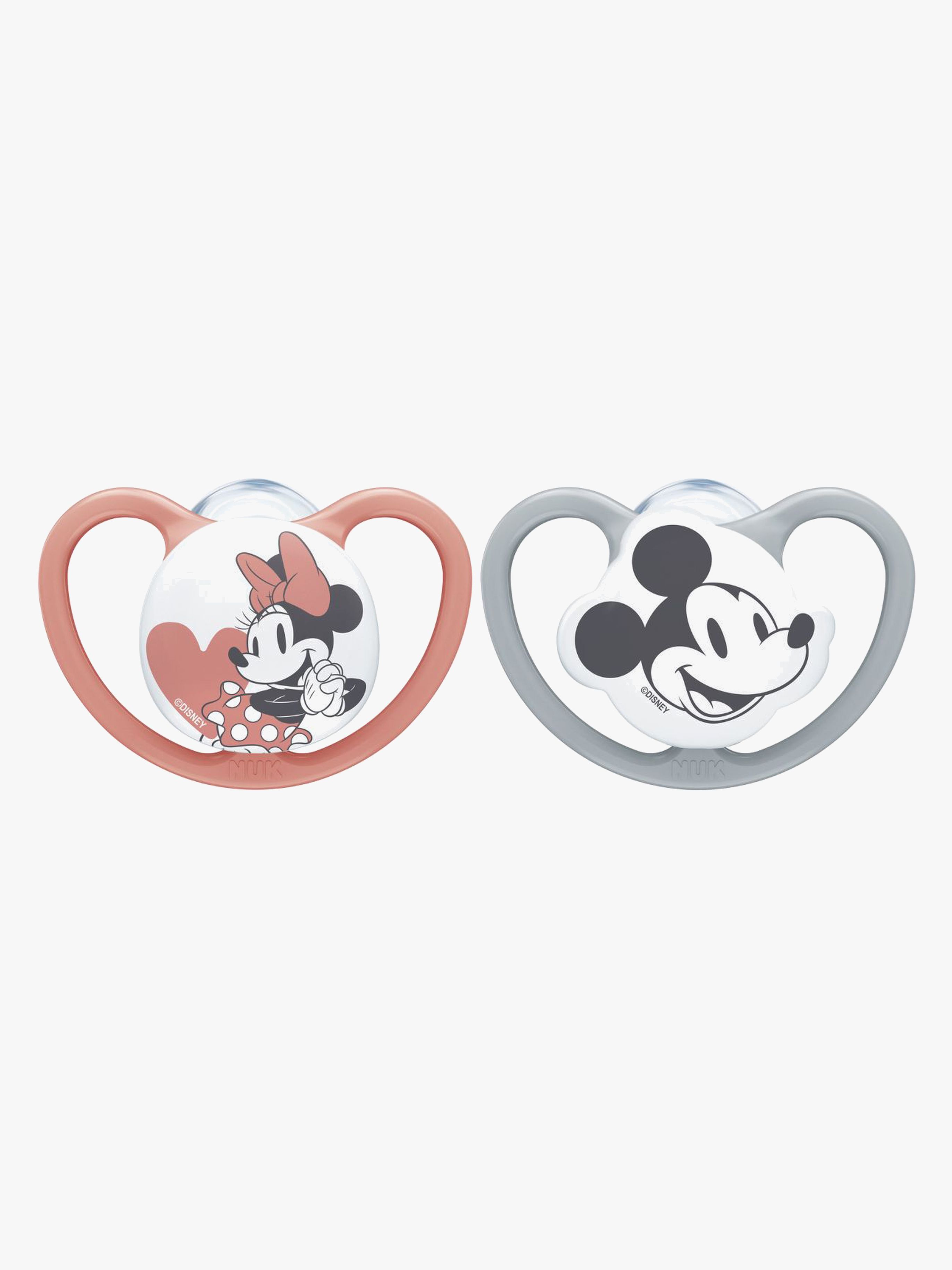 Space Micky Maus Schnuller 2er-Pack Silikon Größe 1, Red / Grey