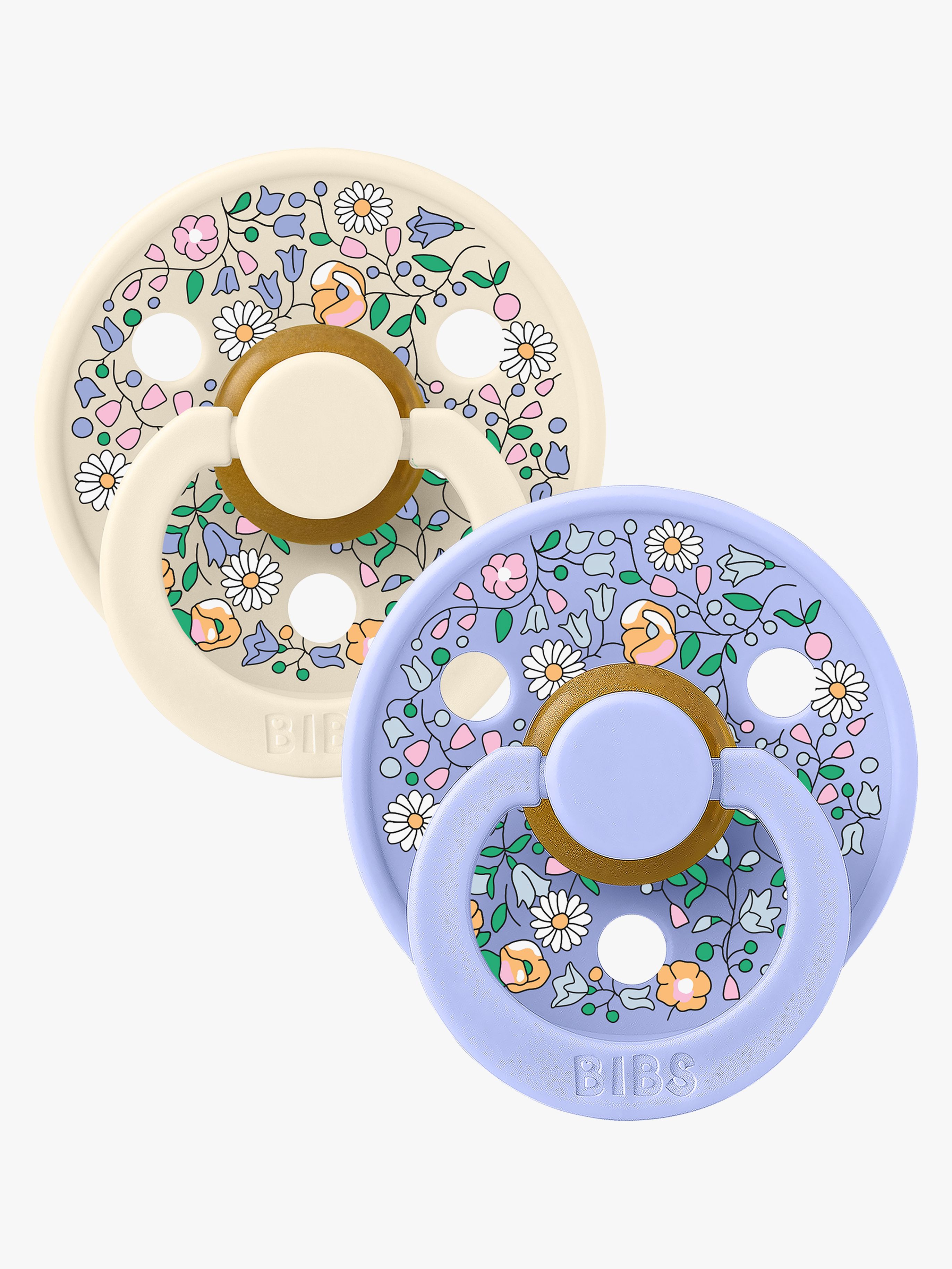 BIBS x Liberty Colour Chloe Meadow Schnuller 2er-Pack Latex Größe 2, Ivory Mix