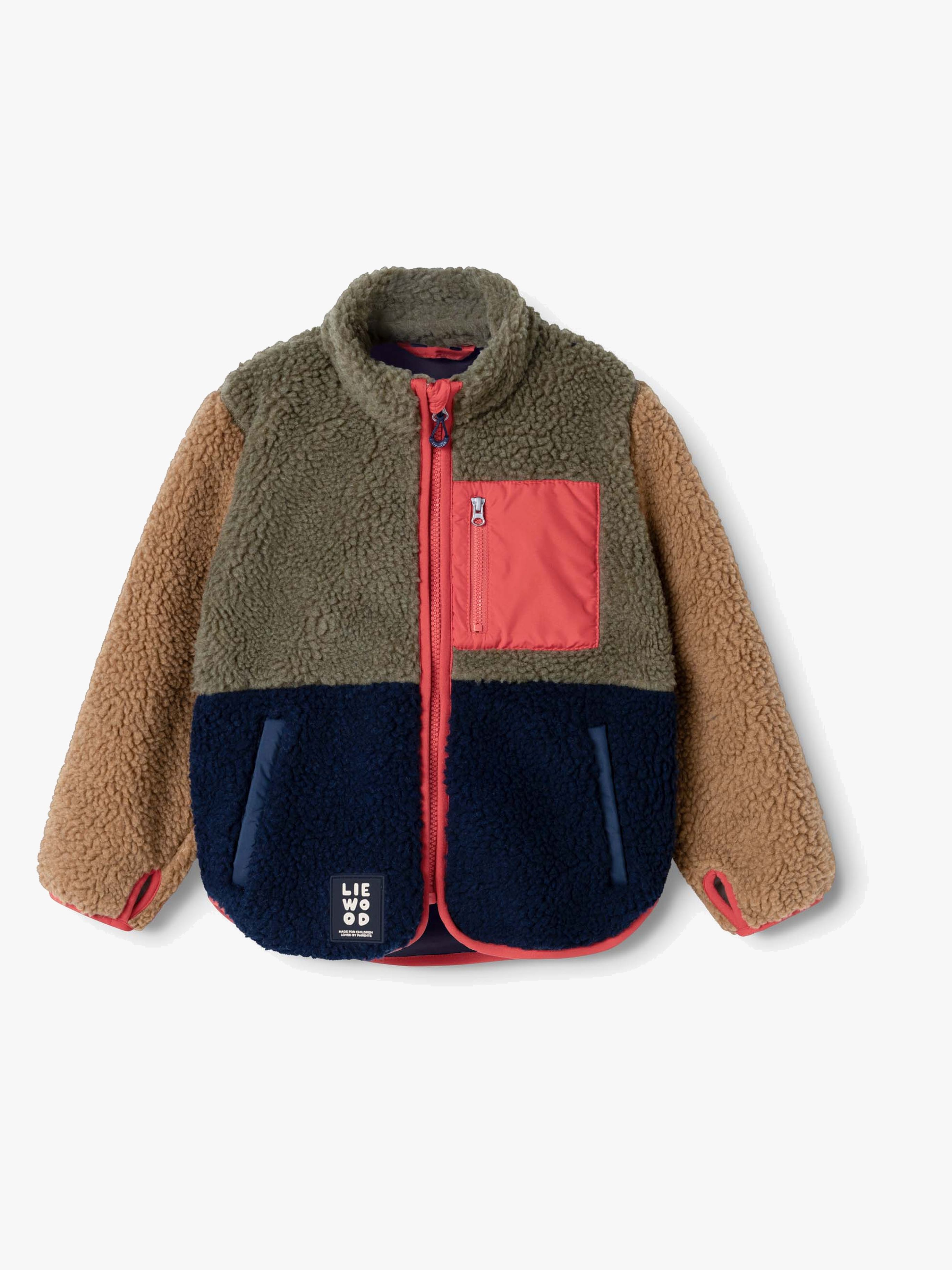 LIEWOOD Nolan Fleecejacke, Army Brown Multi Mix, 110