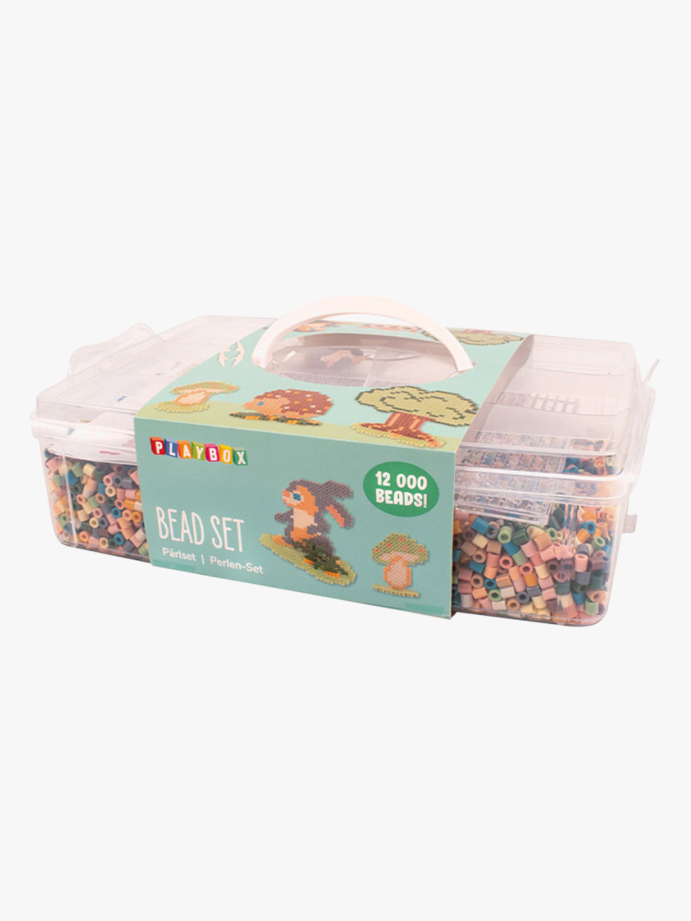 Playbox Basteltasche mit Bügelperlen Matt-Pastell-Mix 12000 Teile