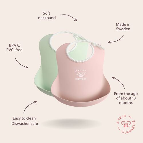 BabyBjörn Lätzchen 2er-Pack, Grün/Rosa