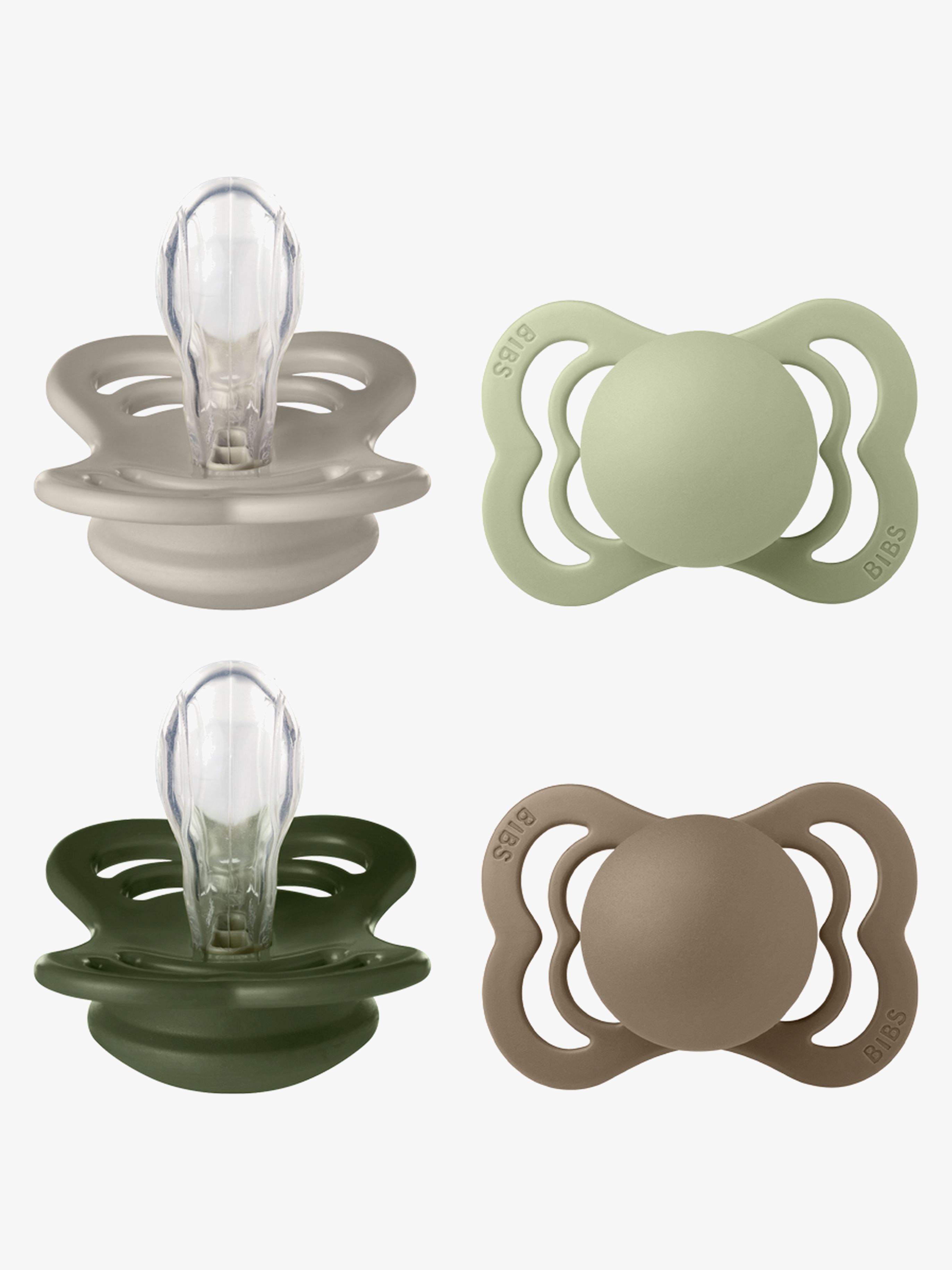 Supreme Schnuller 4er-Pack Silikon Gr. 1, Sand / Sage / Huntergreen / Dark Oak