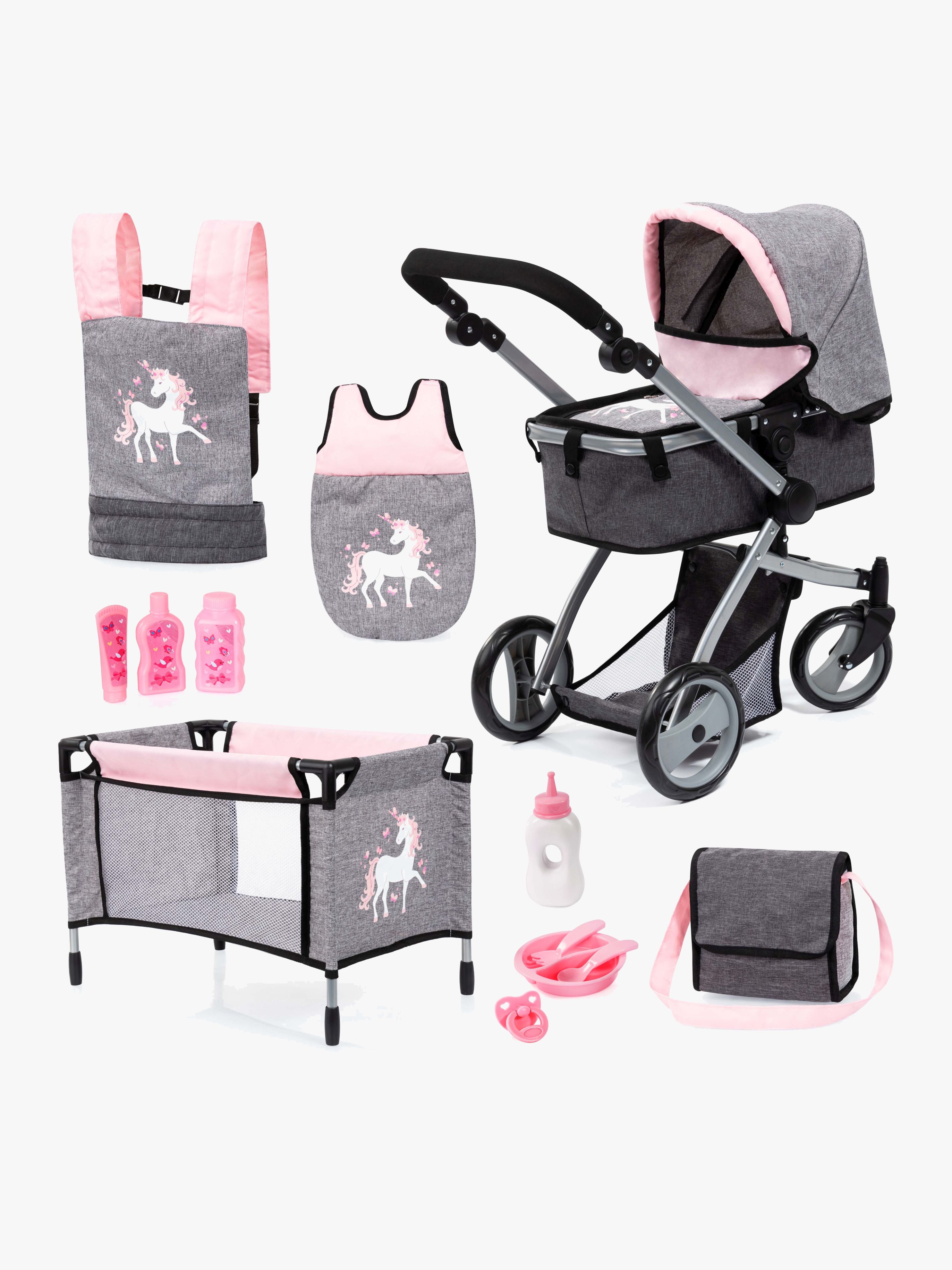 Puppenwagen Mega-Set, Grau