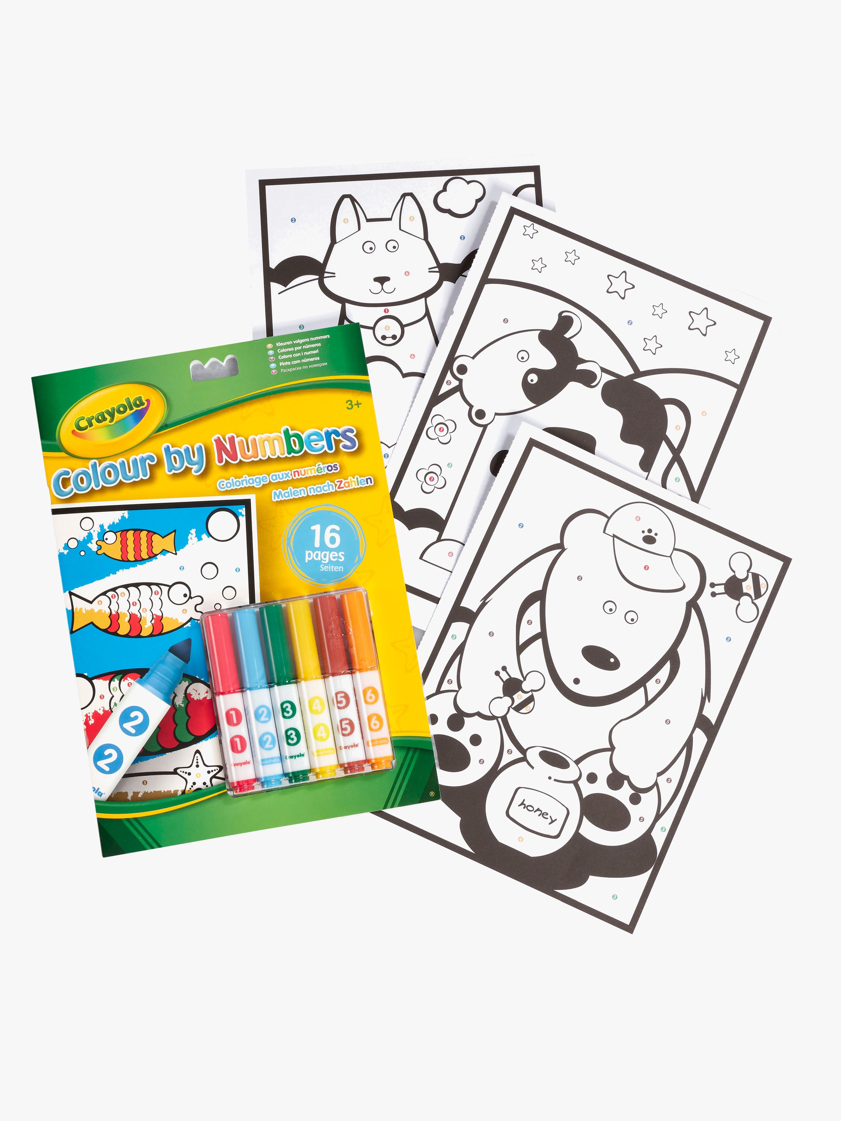 Crayola Colour By Numbers Malset Tiere 16 Seiten &  6 Stifte