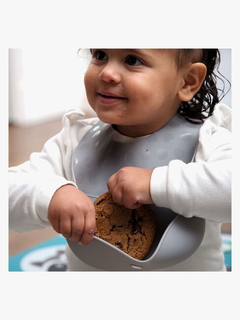 bblüv Lätzchenteller & Löffel, Aqua/Grey