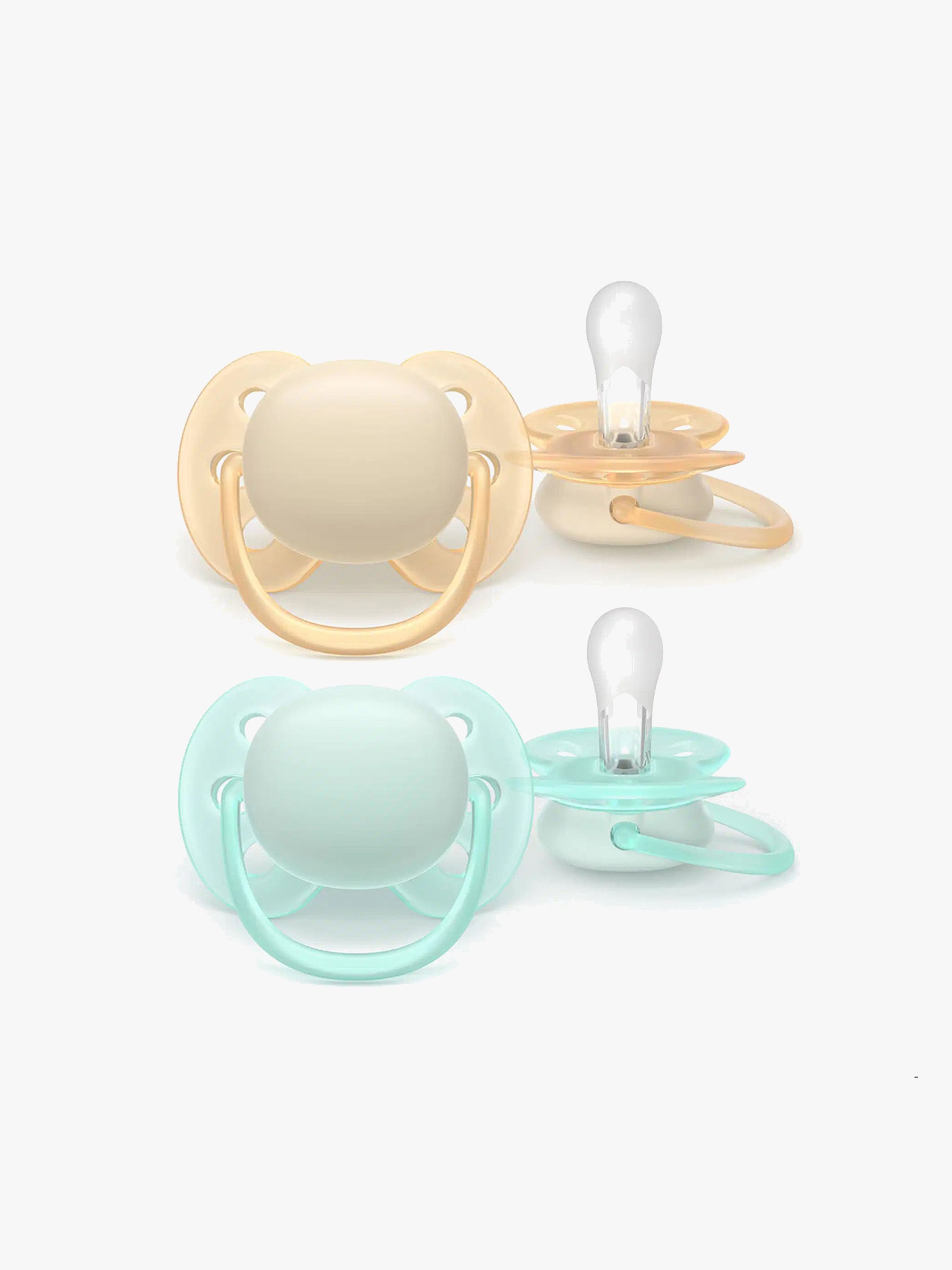 Avent Ultra Soft Schnuller 0–6m 2er-Pack, Hellgelb / Hellgrün