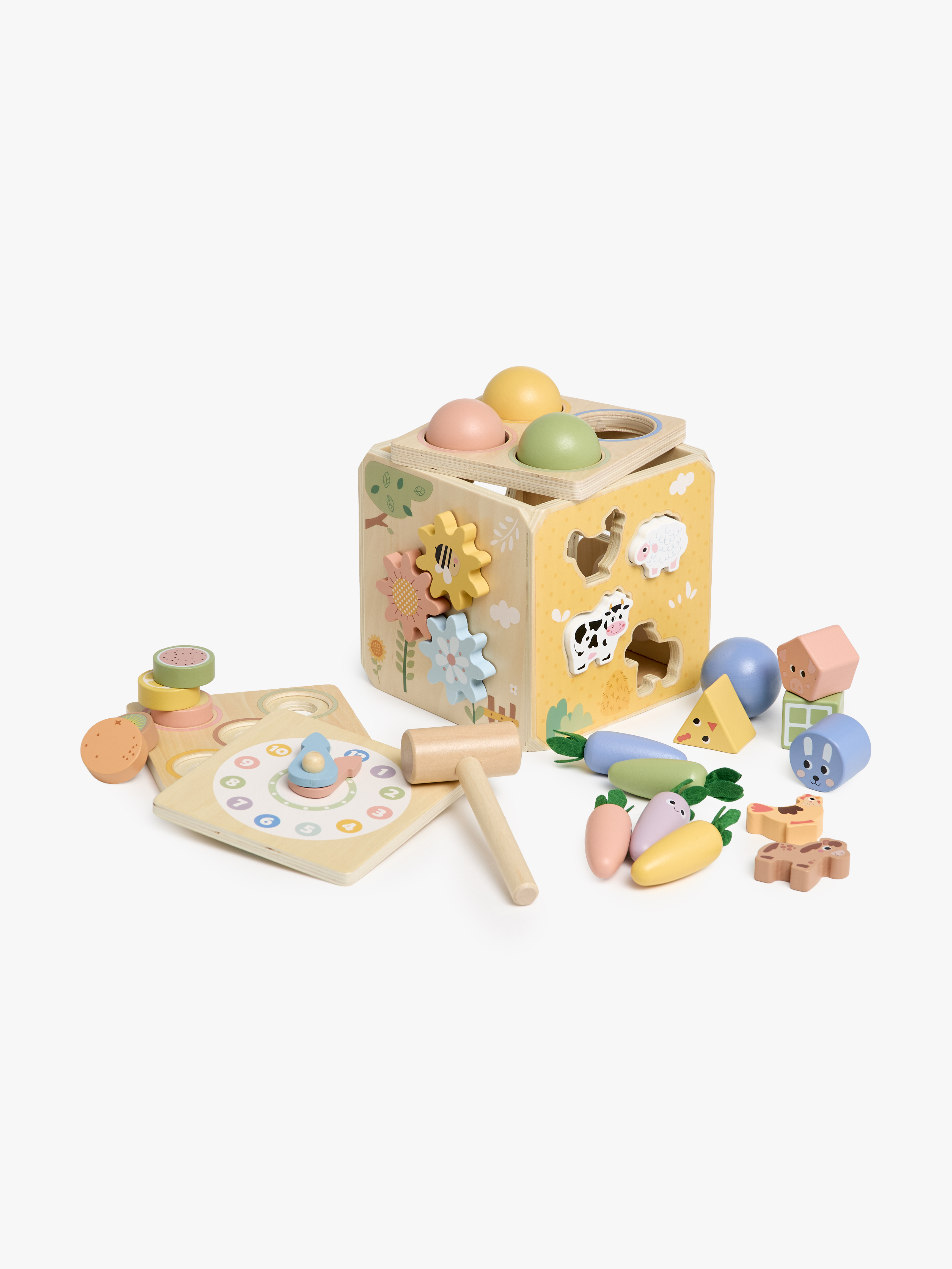 Tooky Toy Farm Box Aktivitätswürfel, Babyspielzeug
