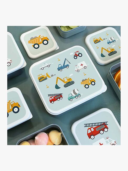 A Little Lovely Company Lunchbox-Set, Fahrzeuge