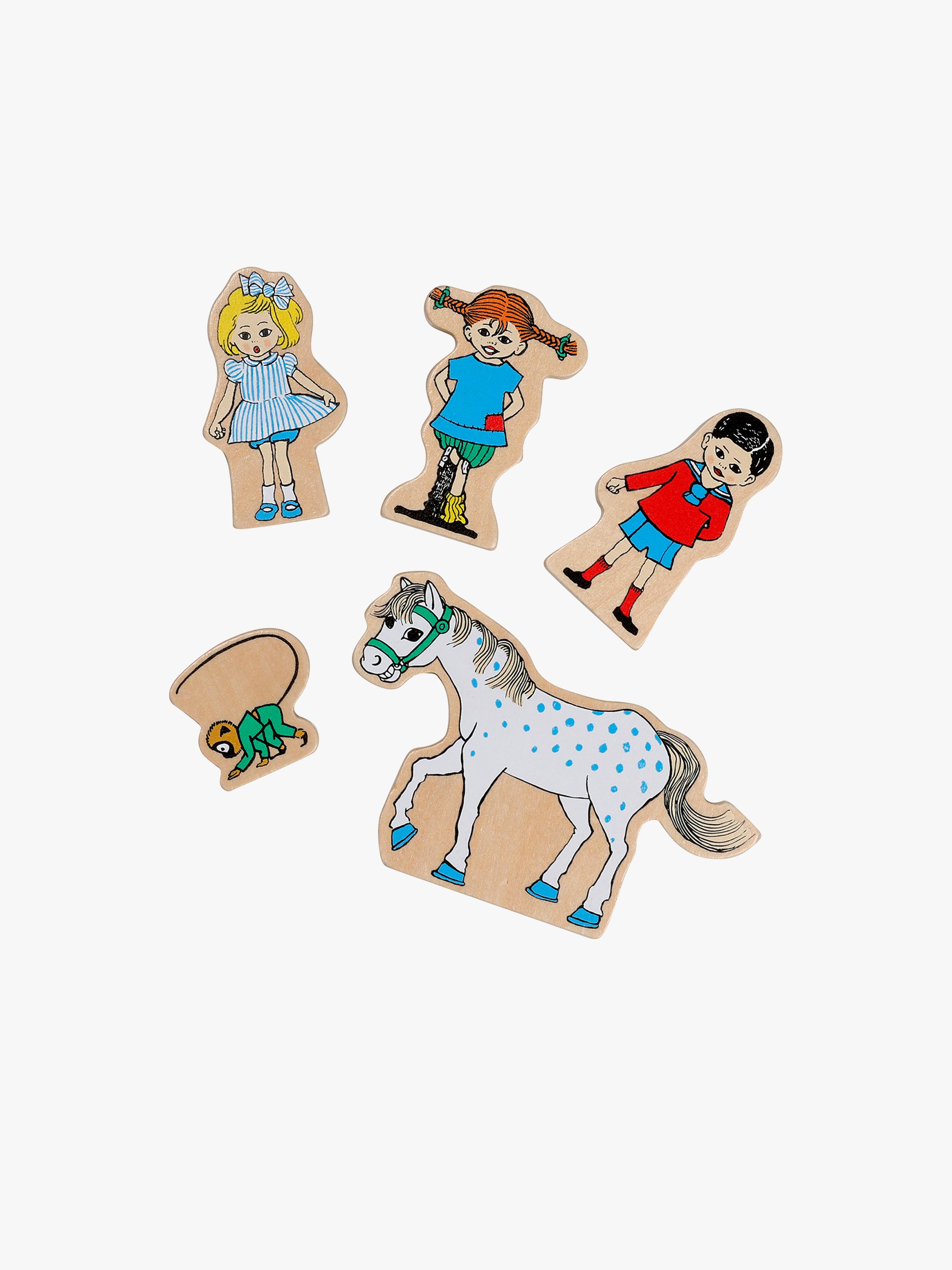 Pippi Langstrumpf Holzfiguren 5er-Set