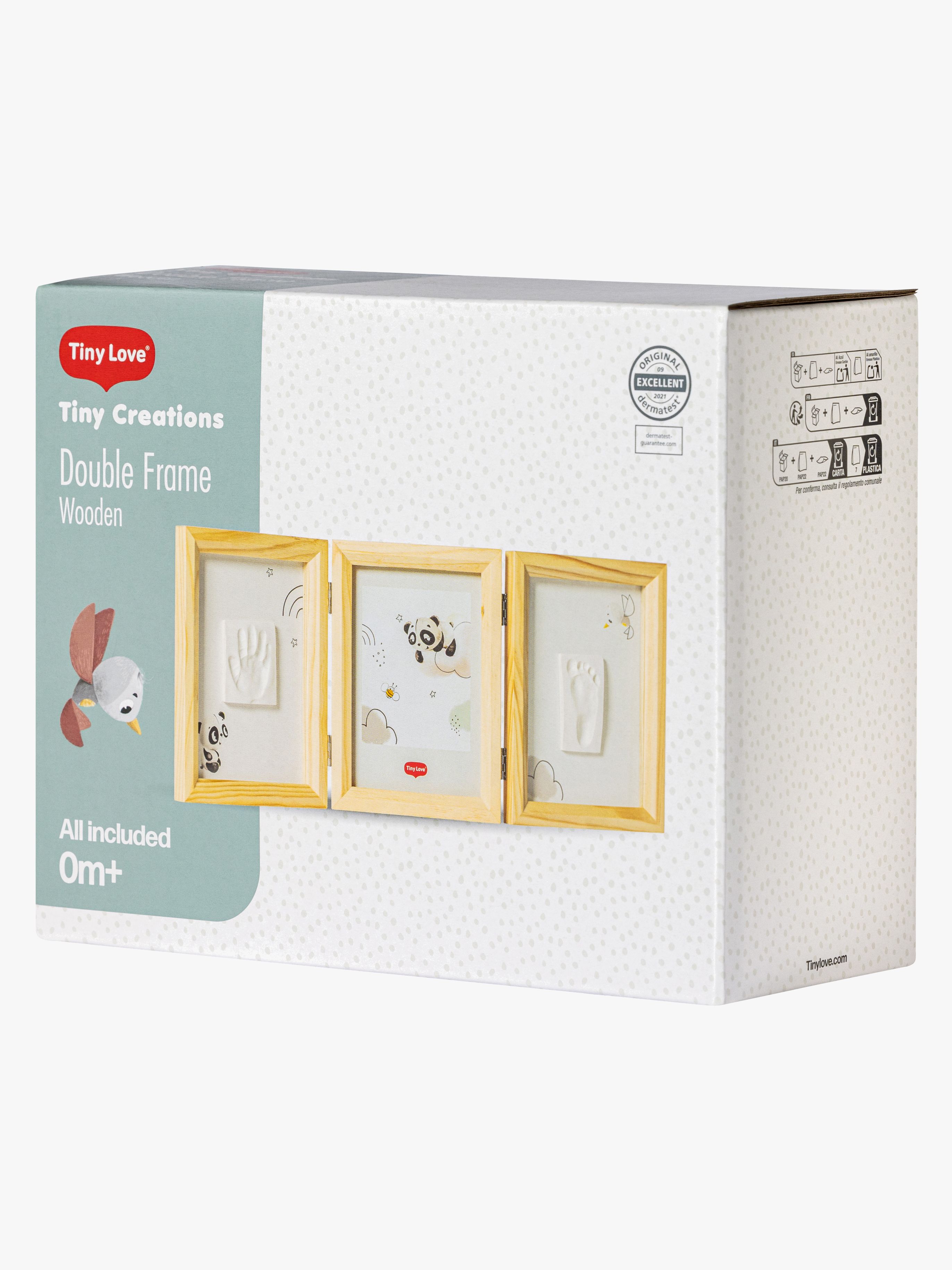 Babyprint Rahmen Handabdruck Doppelt, Wooden