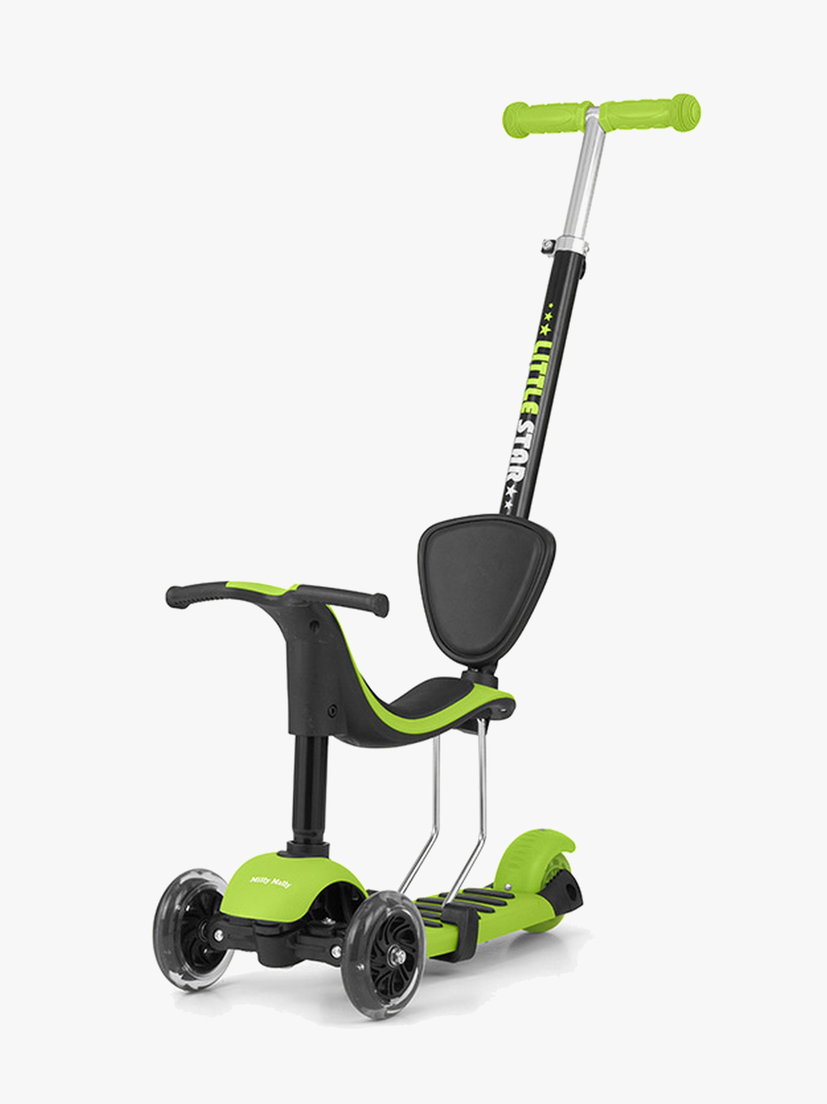 Milly Mally Little Star Rutschfahrzeug/Scooter 3-in-1, Grün