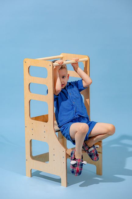 Duck Woodworks Verstellbarer Lernturm, Natur