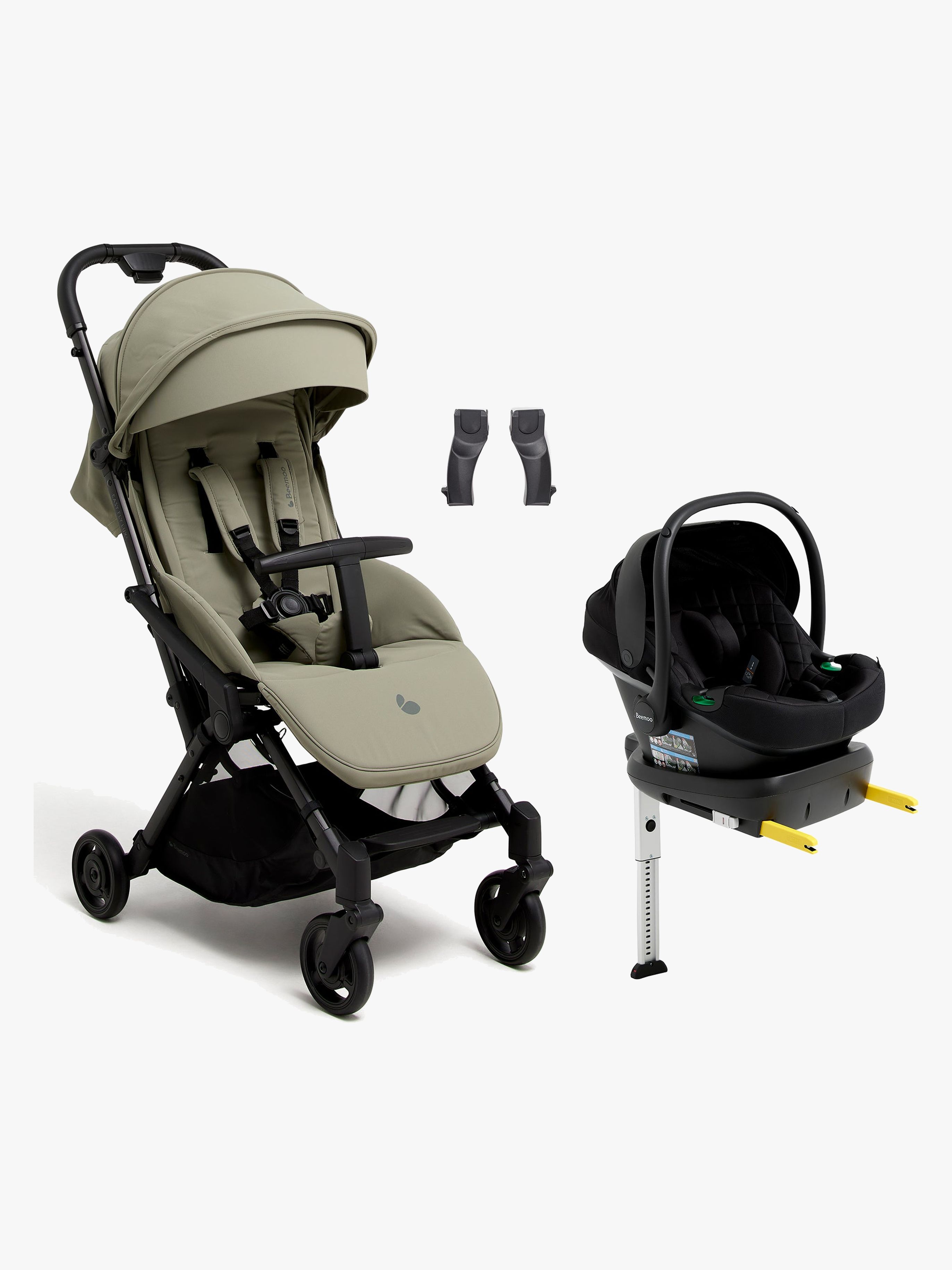 Beemoo Easy Fly Lux 4 Buggy inkl. Route i-Size Babyschale &  Basis, Spring Green/Black Stone