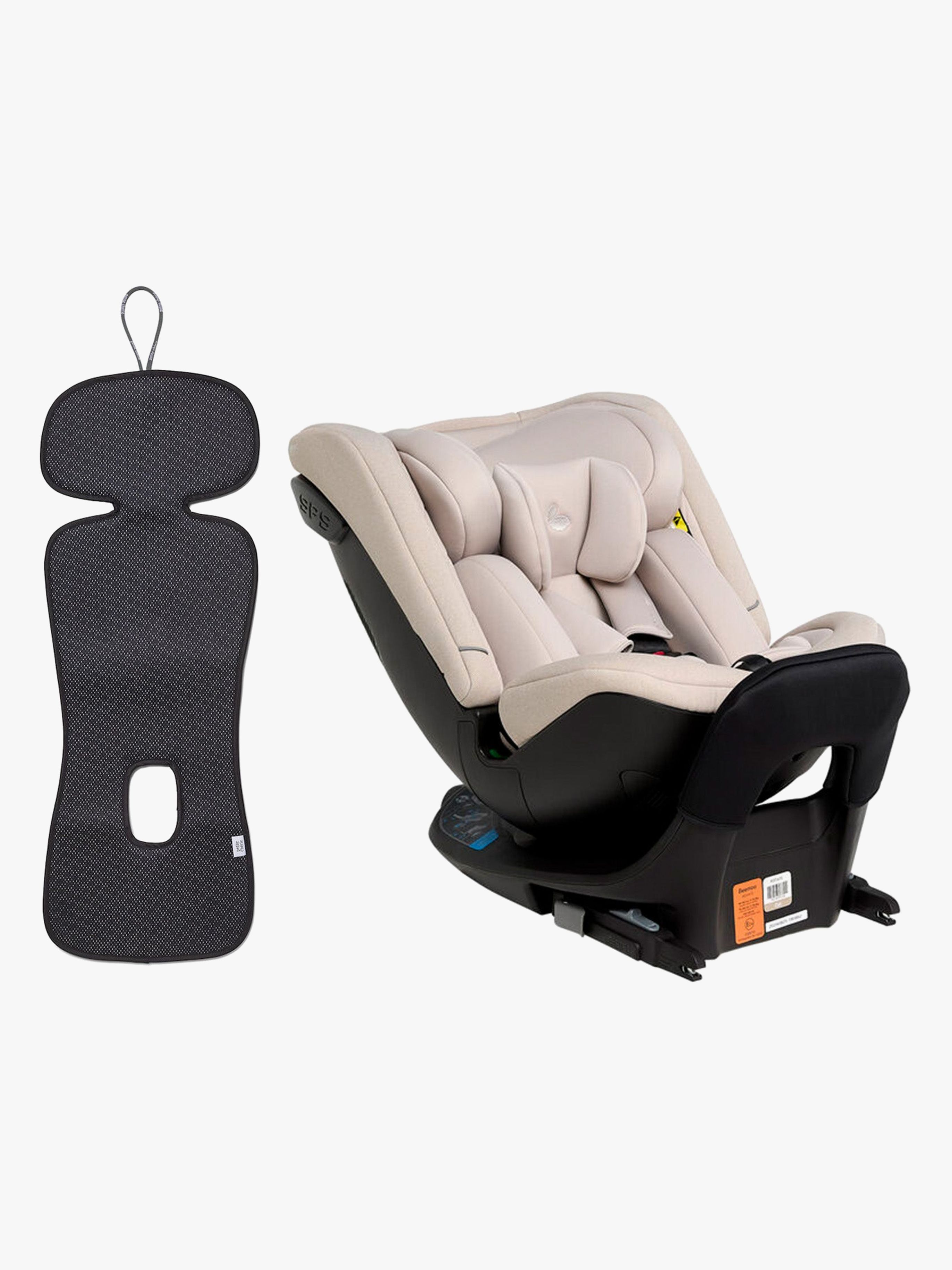Beemoo Rotate i-Size Kindersitz inkl. Petite Chérie Sitzkissen, Oat/Antracit