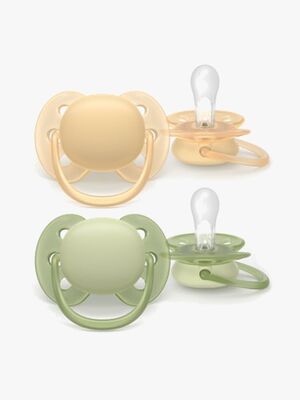 Philips Avent Ultra Soft Schnuller 6–18m 2er-Pack, Beige/Hellgrün