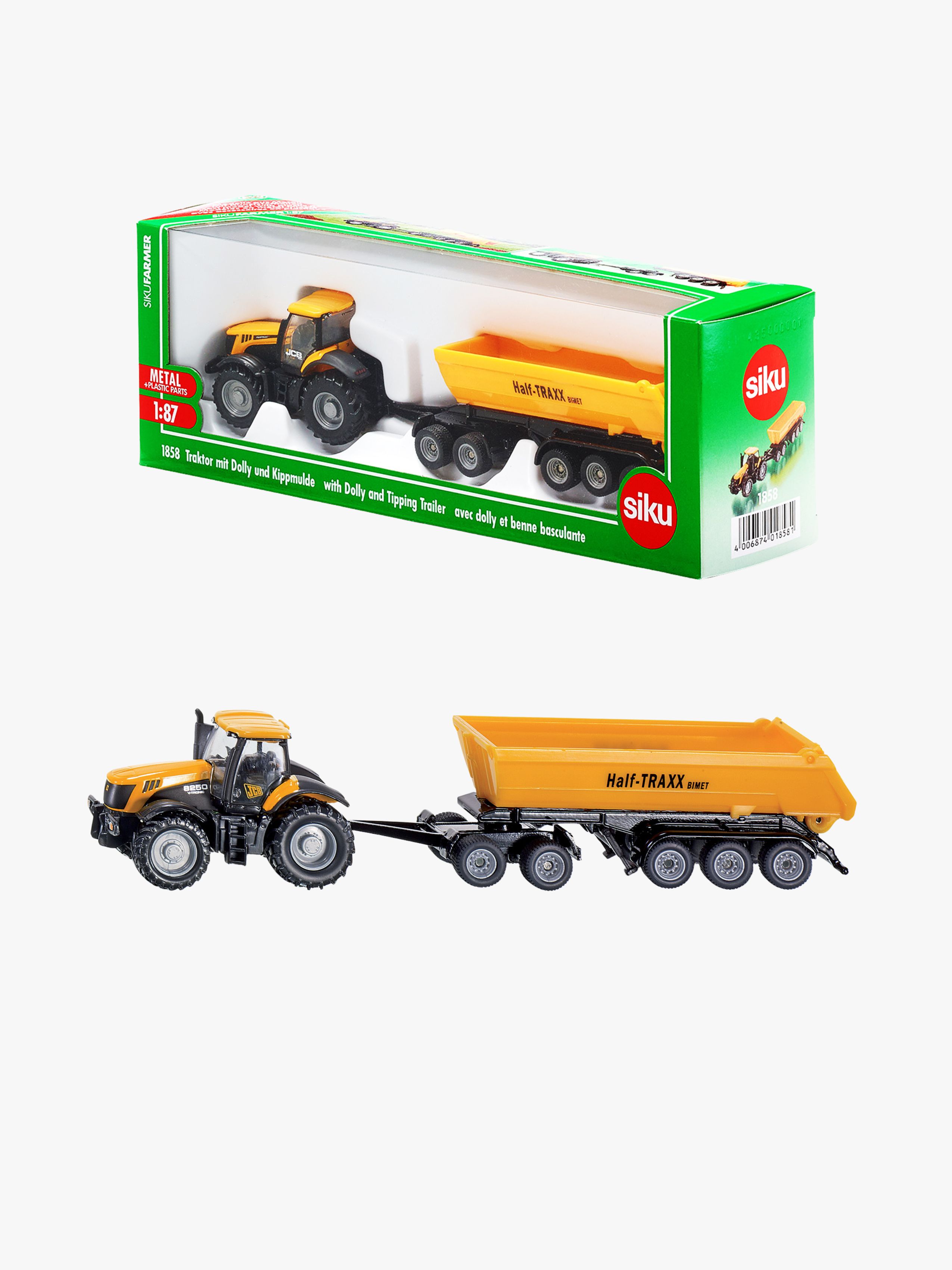 SIKU Farmer Traktor mit Kipper-Waggon &  Dolly 1:87