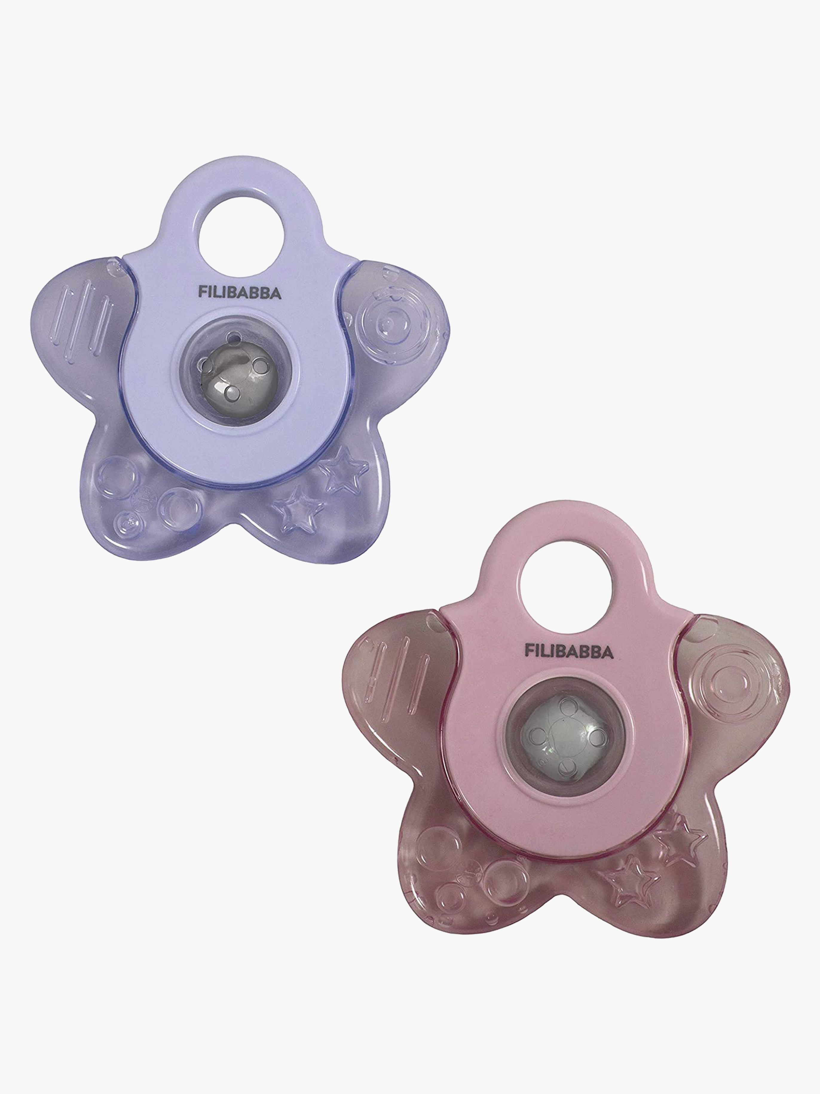 FILIBABBA Beißring Cooling Star 2er-Pack, Rose Mix