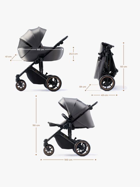 Kinderkraft Prime 2 2-in-1 Kombikinderwagen, Shadow Grey