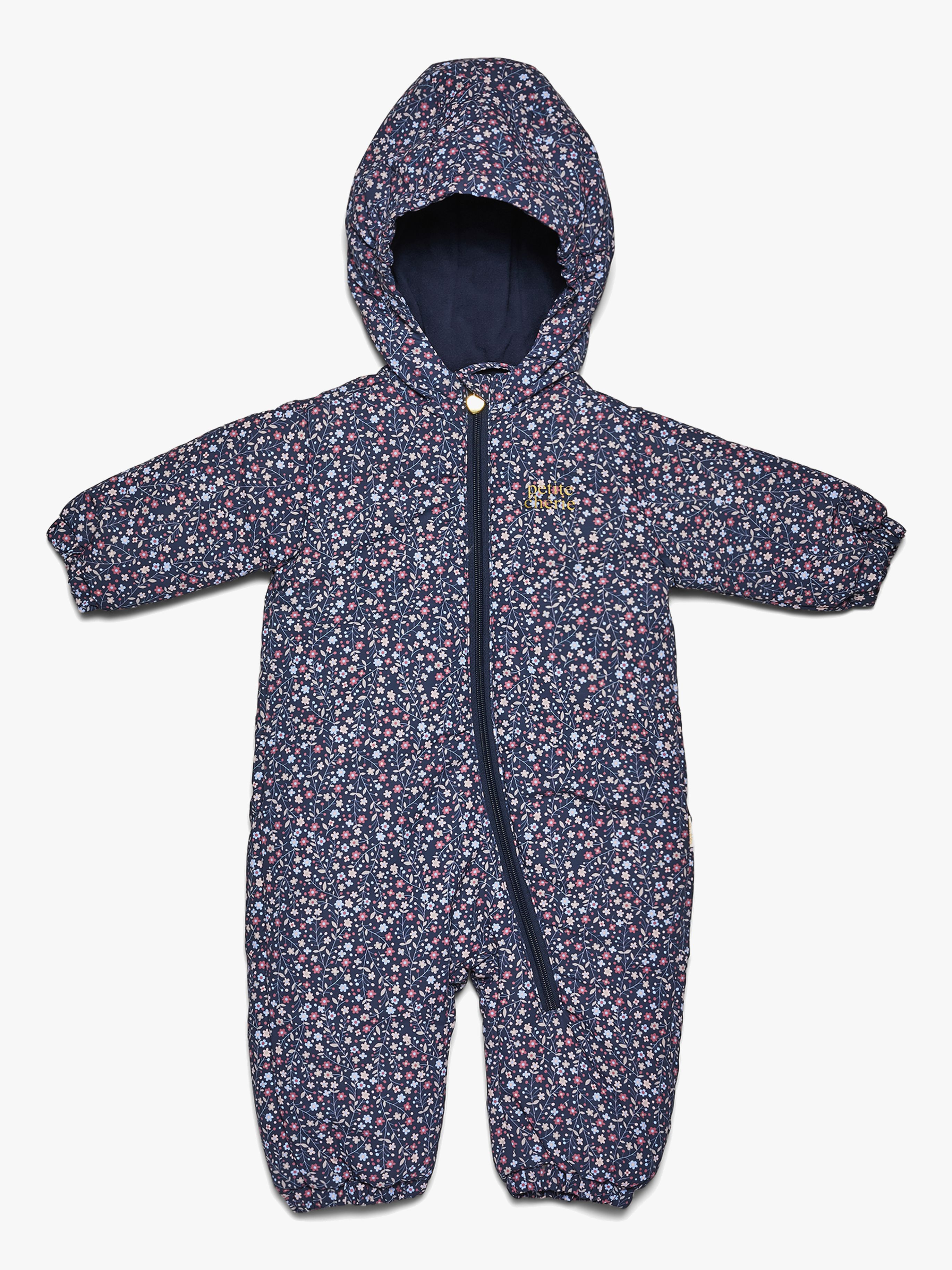 Petite Chérie Atelier Gisele Babyoverall, Navy Small Flower, 86