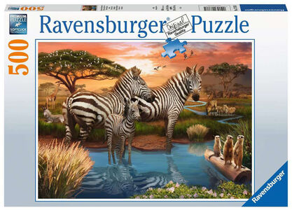 Ravensburger Puzzle Zebras In Sunset 500 Teile