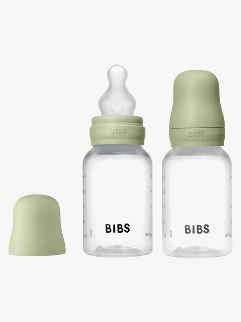 BIBS Slow Flow Fläschchen Silikon 2er-Pack 150 ml, Sage
