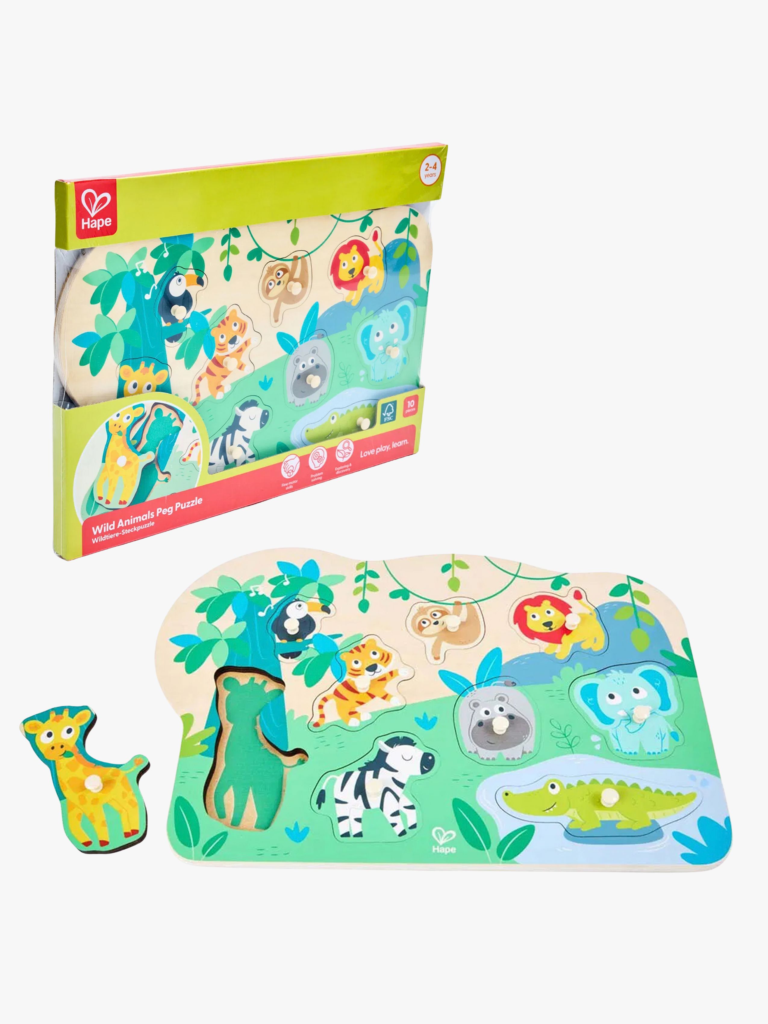 Knopfpuzzle Wilde Tiere 10 Teile