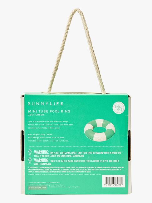 SUNNYLiFE Mini Schwimmring, Pool Party Green Stripe