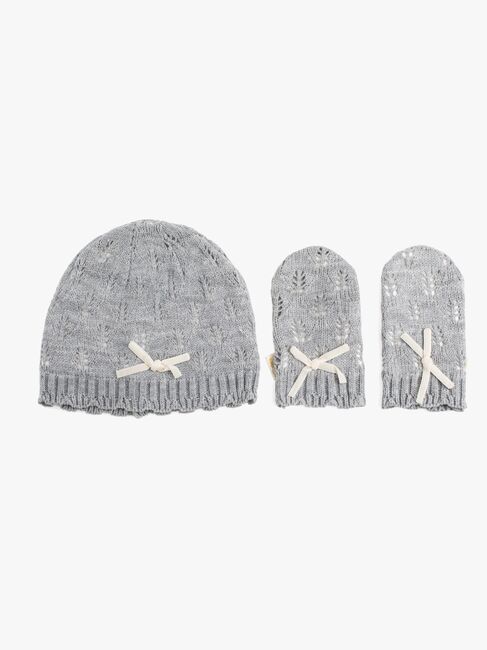 Petite Chérie Atelier Agnes Mütze und Handschuhe, Grey