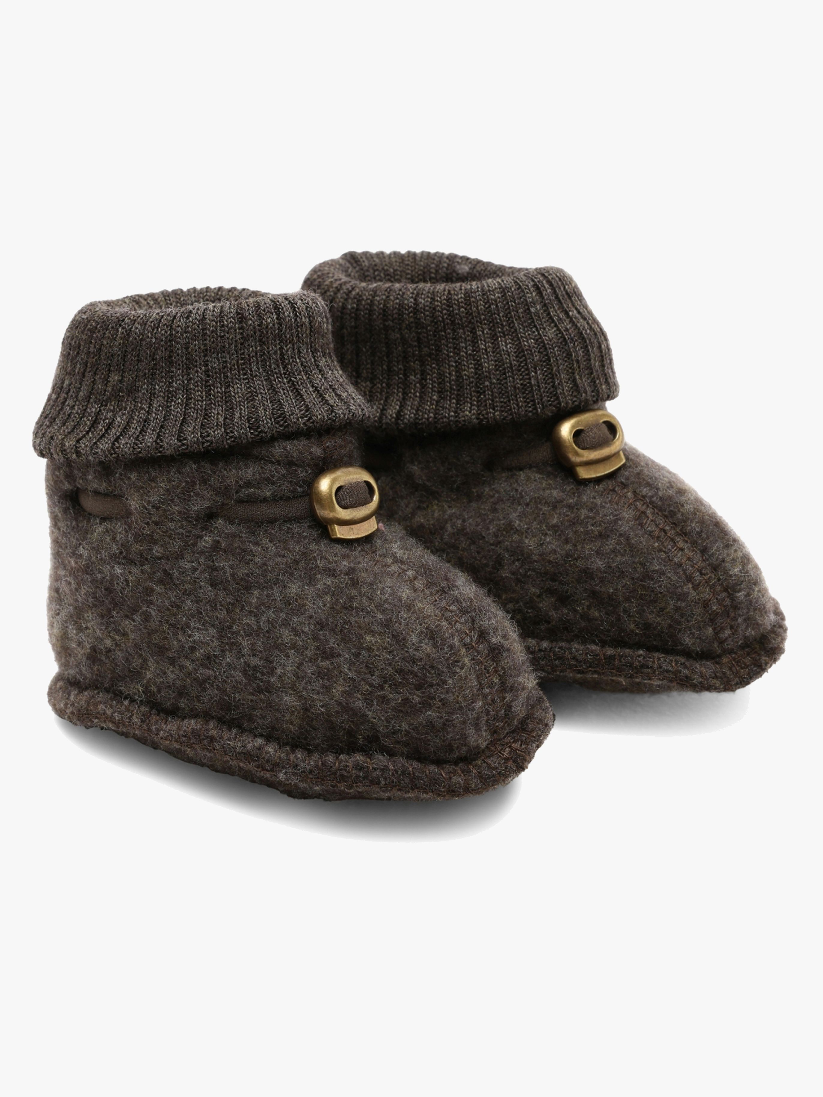 Mikk-Line Überziehschuhe Merinowolle, Dark Brown Melange, 50-56