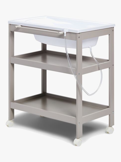 JLY Dream Wickeltisch mit ausziehbarer Badewanne, Warm Grey