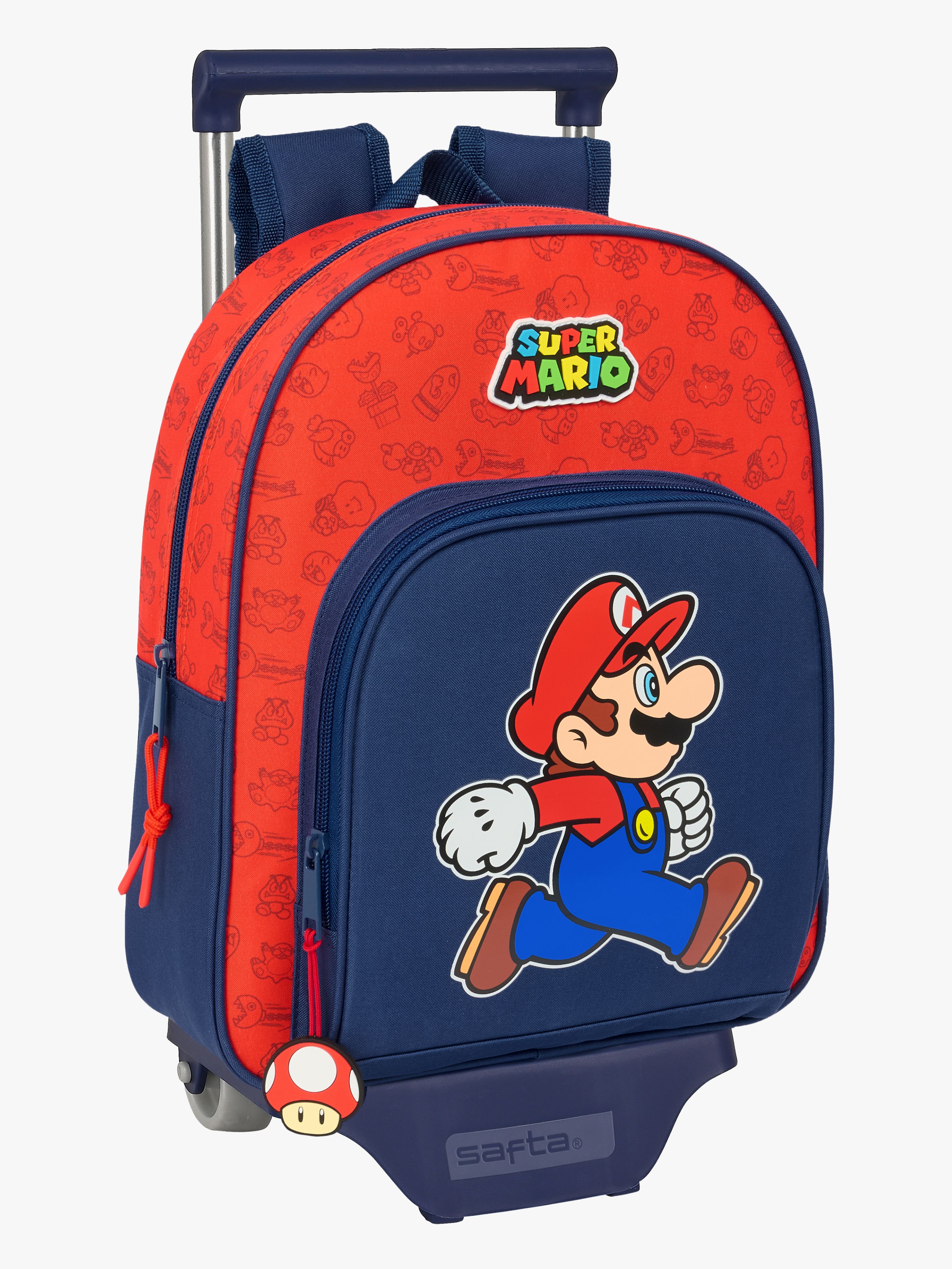 Super Mario Small Trolley Reisekoffer 10L Trick, Dunkelblau/Rot