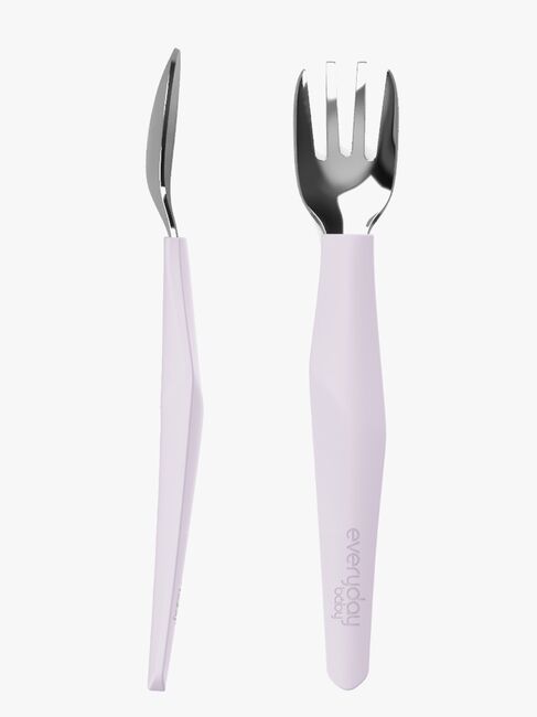 Everyday Baby Besteckset Silikon 2er-Pack, Lavendelfarben