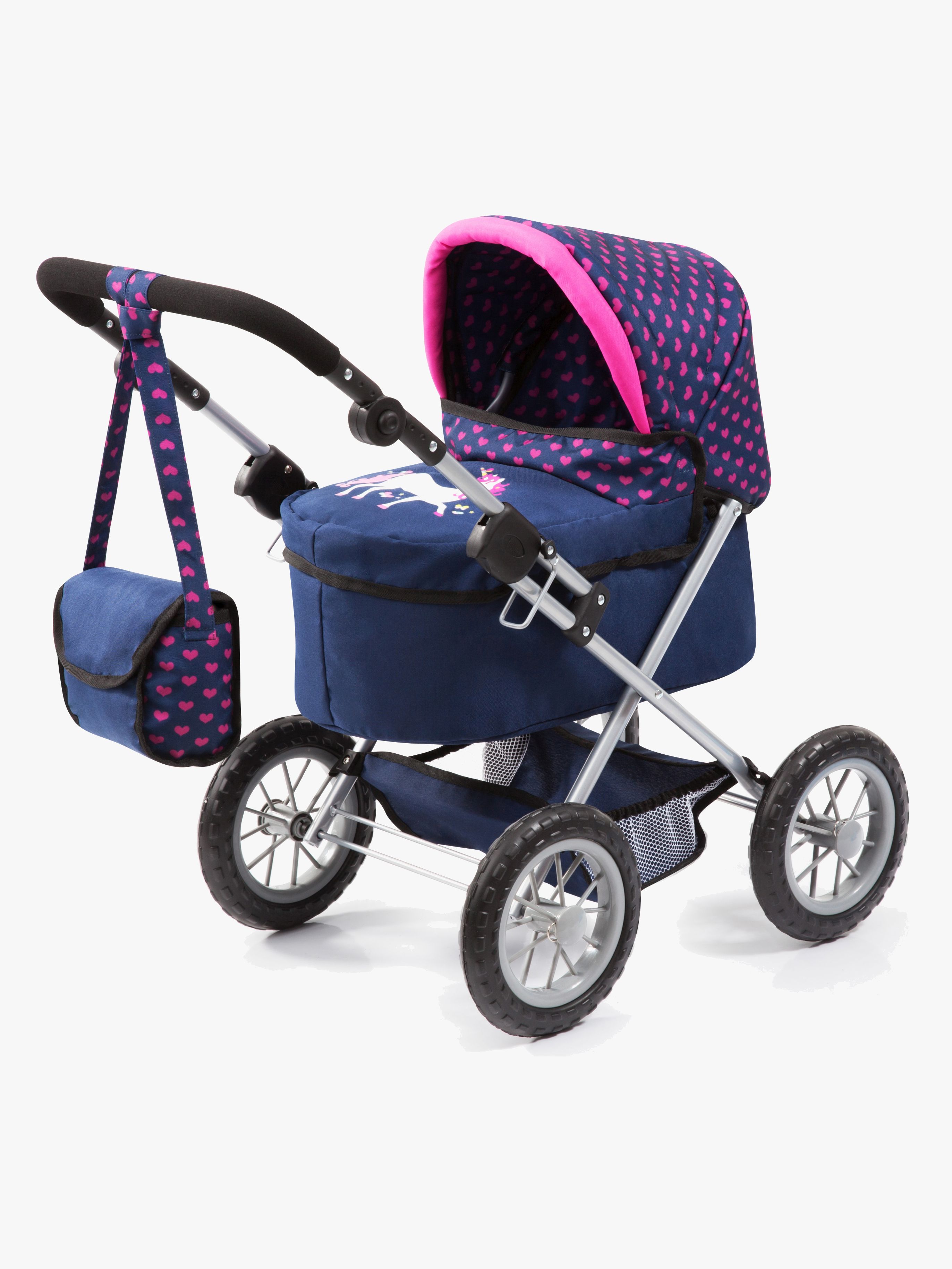 Trendy Puppenwagen Einhorn, Blau