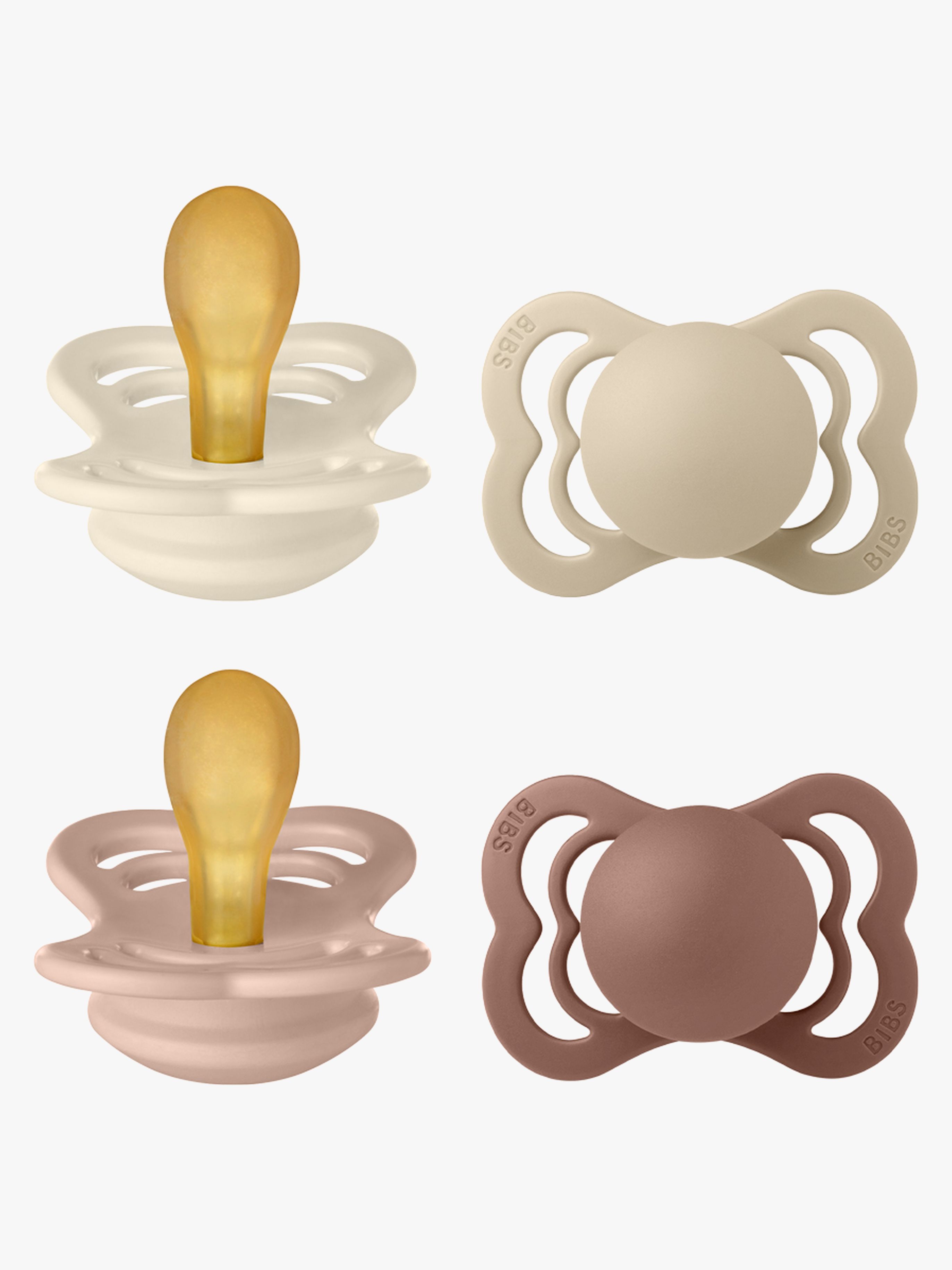 Supreme Schnuller 4er-Pack Silikon Gr. 1, Ivory / Vanilla / Blush / Woodchuck