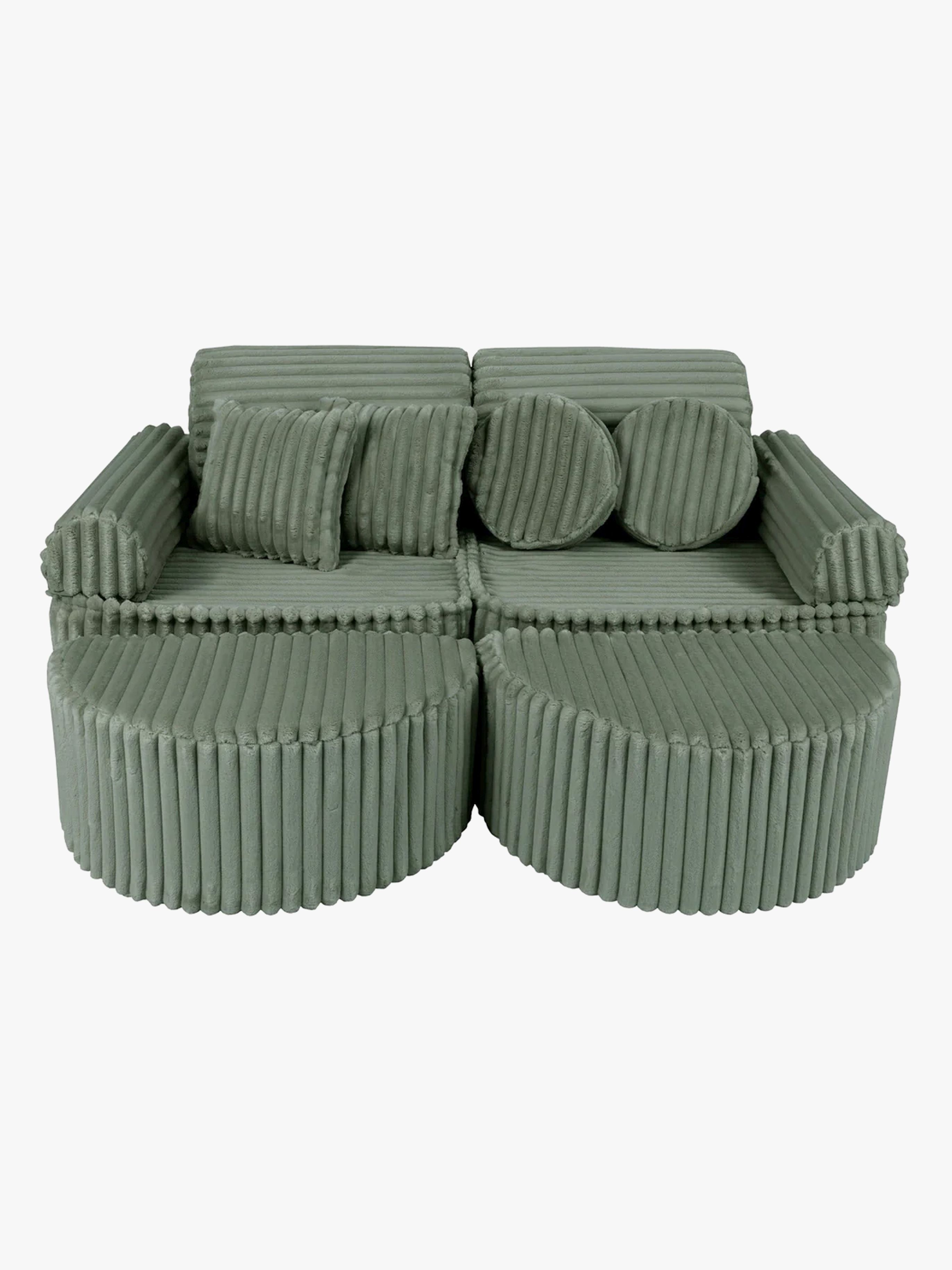 MeowBaby Churros Sofa Max, Olive Sage Green, Kindersofa, Kindercouch, Kinder