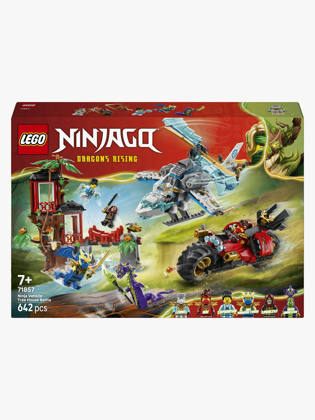 LEGO Ninjago 71857 Showdown am Baumhaus mit dem Ninja-Bike