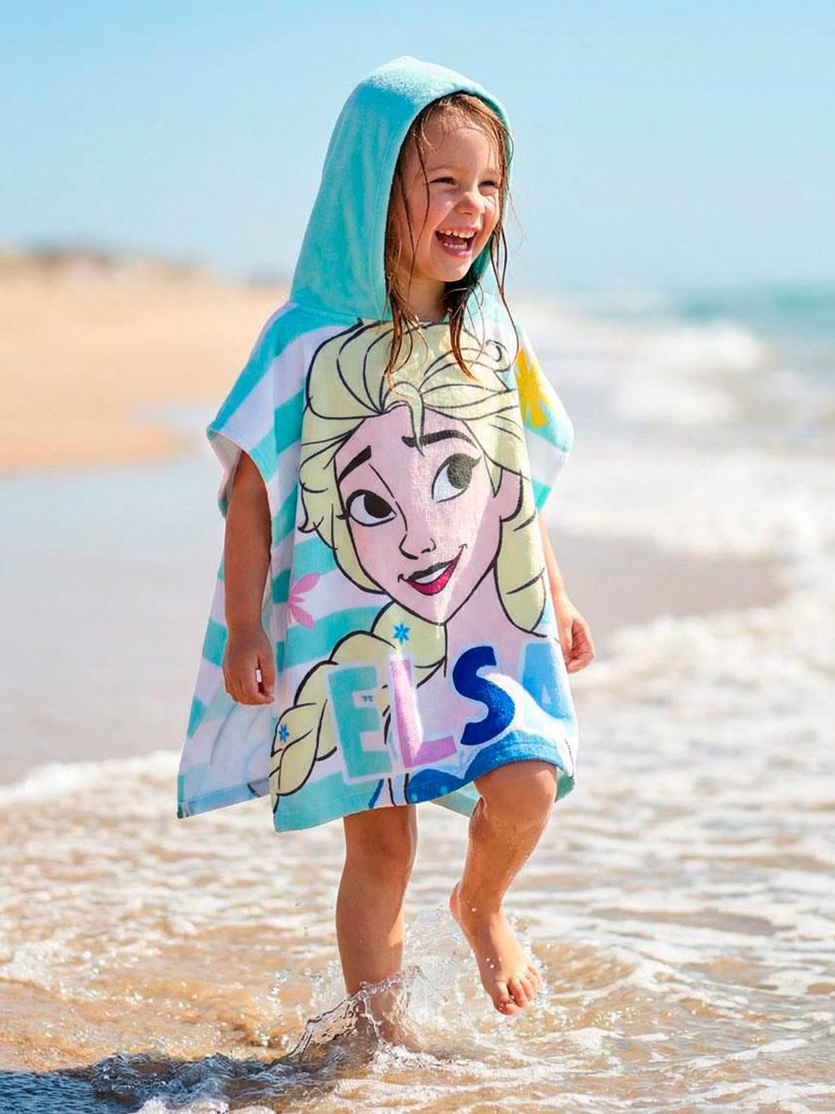 Disney Die Eiskönigin Strandponcho Mikrofaser, Mehrfarbig
