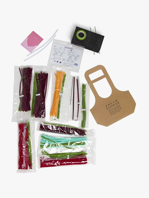 Fippla DIY-Set Blumenstrauß mit Pfeifenreinigern 21 Teile, Rot