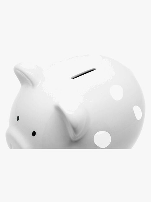 Pearhead Sparschwein Medium, Polka Dot Gray