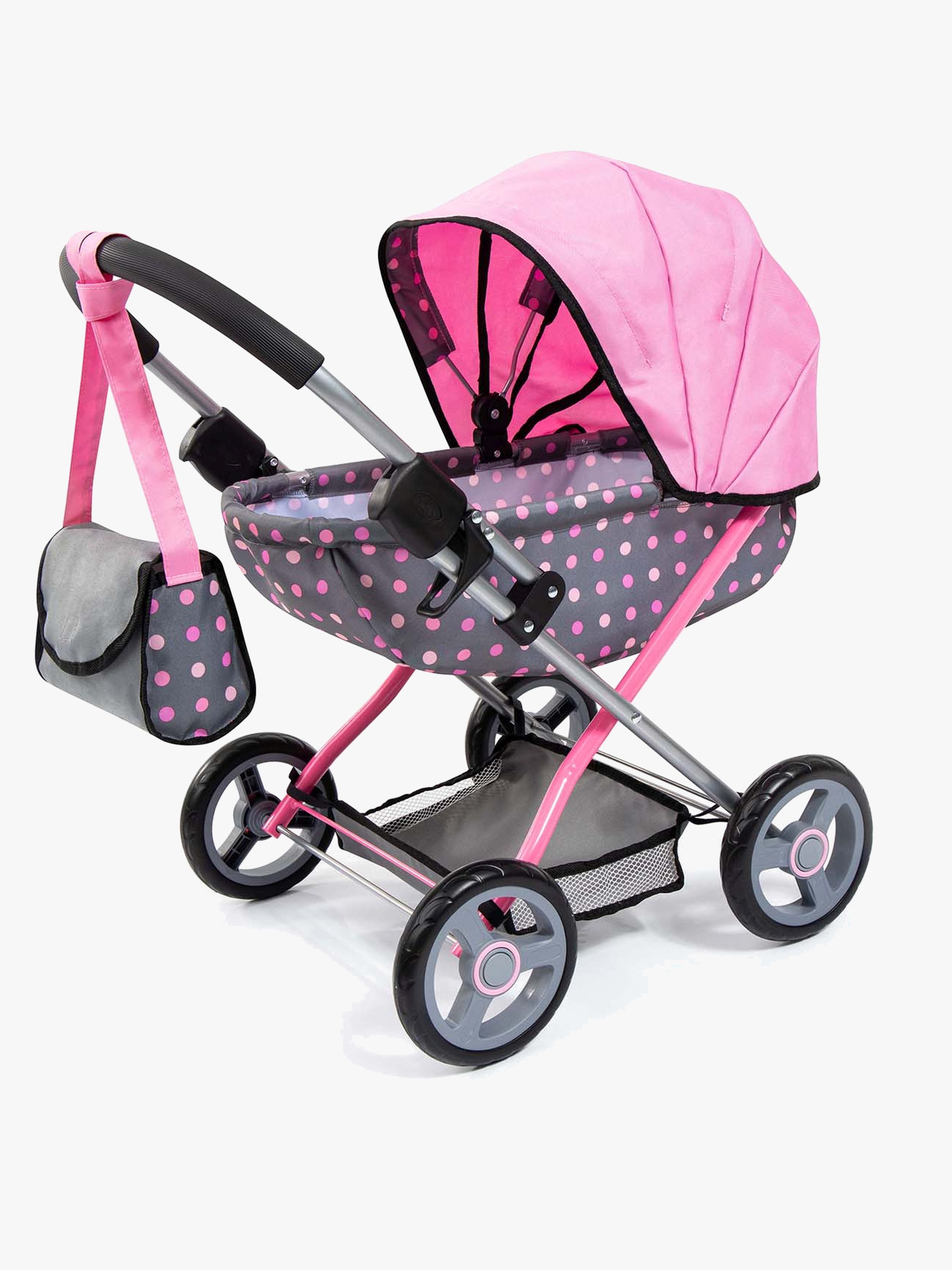 Puppenwagen Cosy, Grau / Rosa