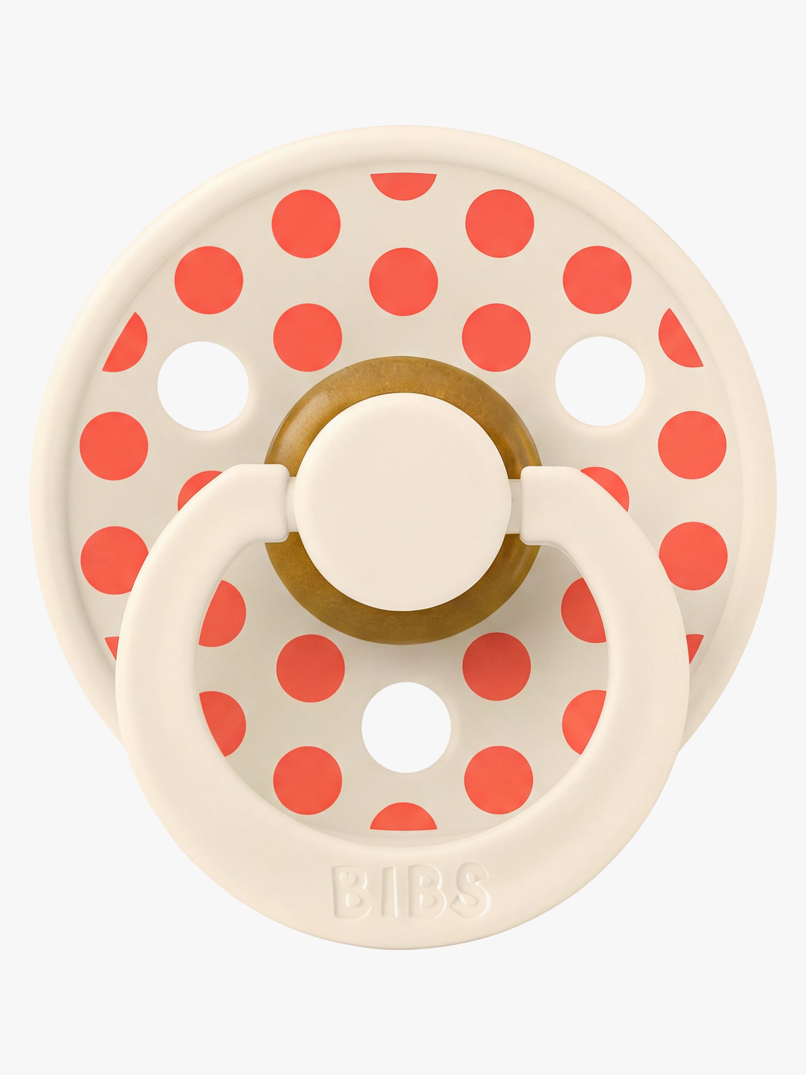 Studio Colour Schnuller Polka Medium Latex Gr. 2, Ivory / Tango