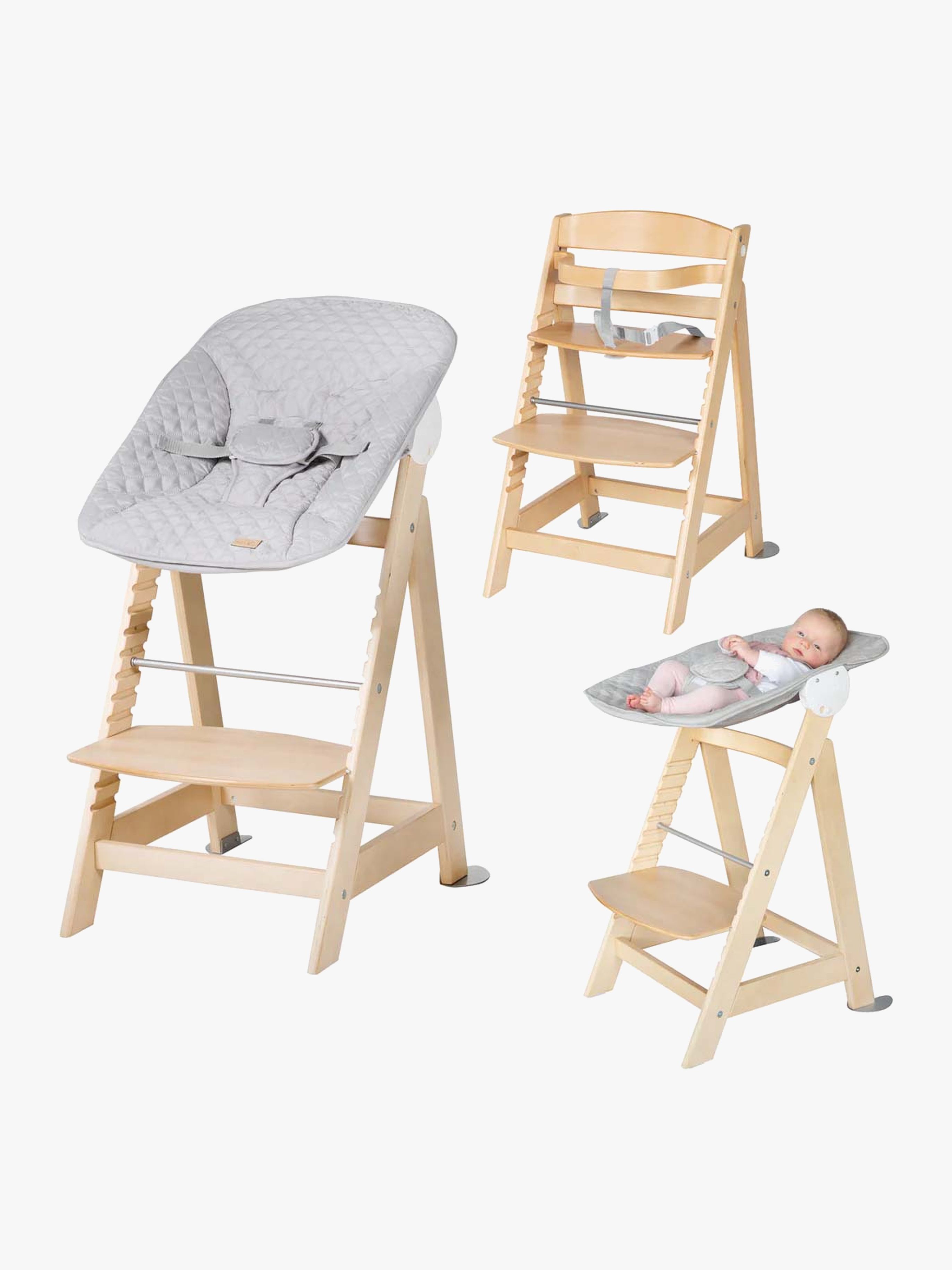 Roba Born Up 2-in-1 Hochstuhl, Natural/Grey