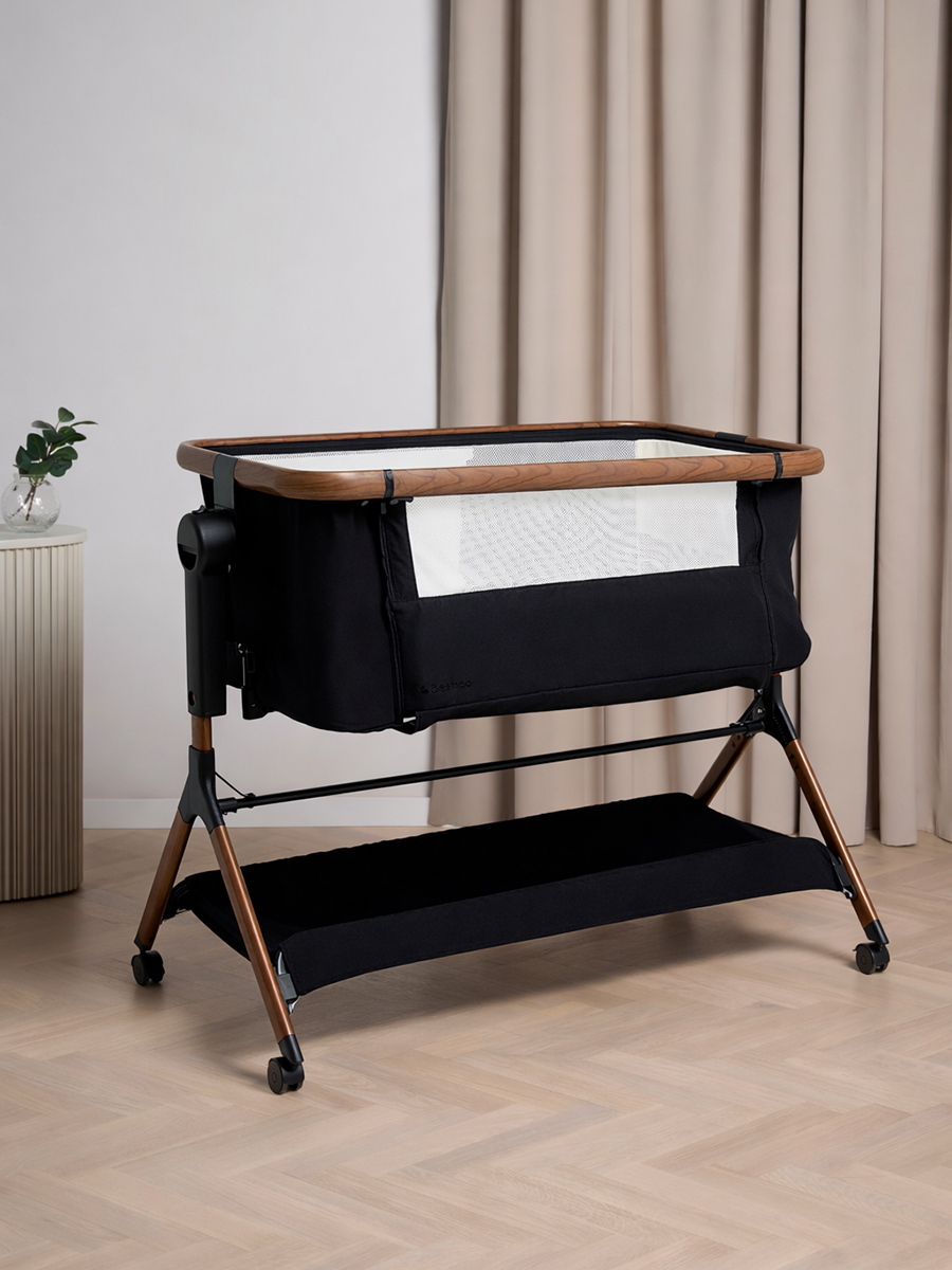 CARE Luna Beistellbett, Black / Ebony Oak