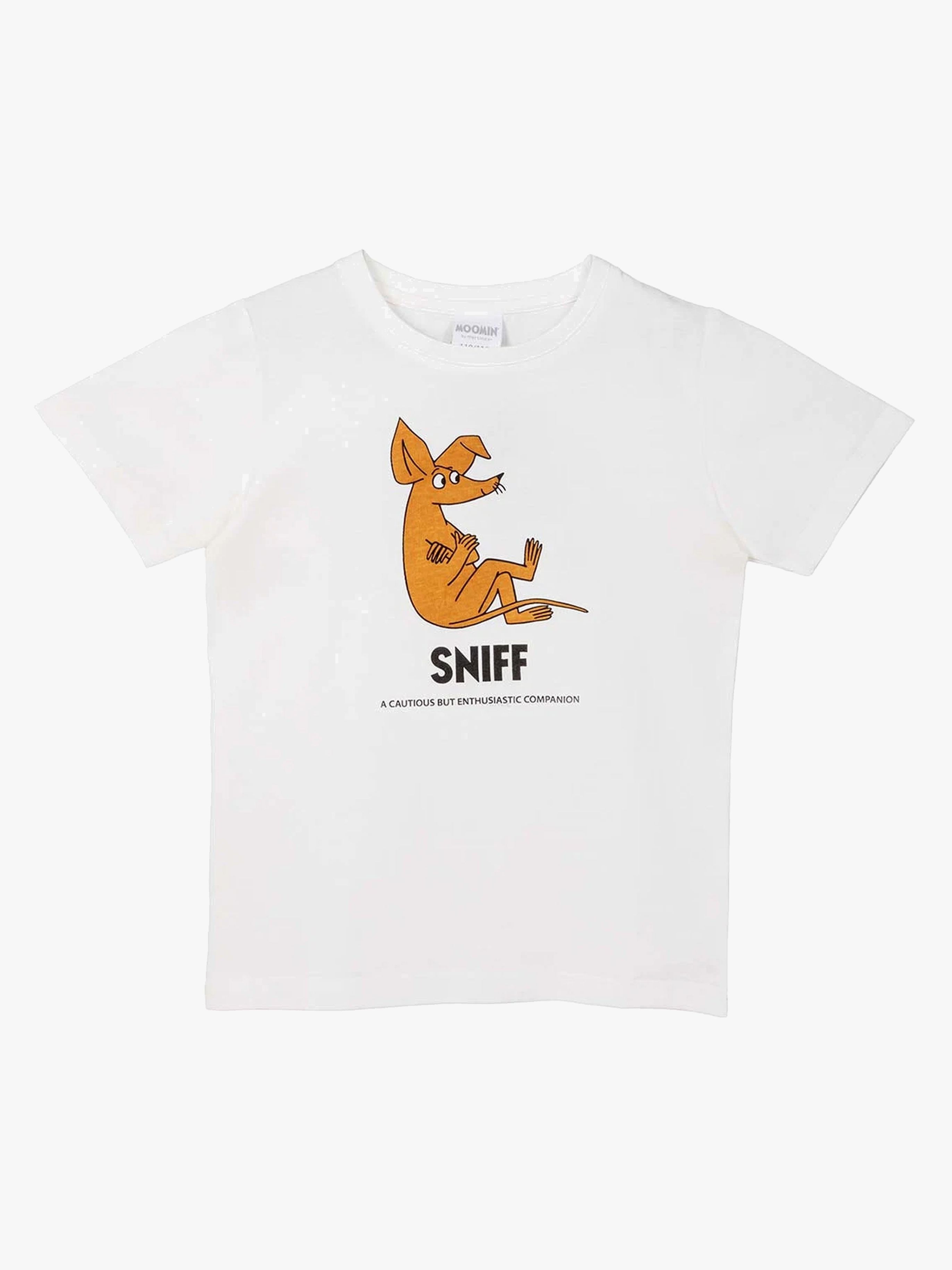 Mumin Figur Sniff T-Shirt, Weiß, 110-116