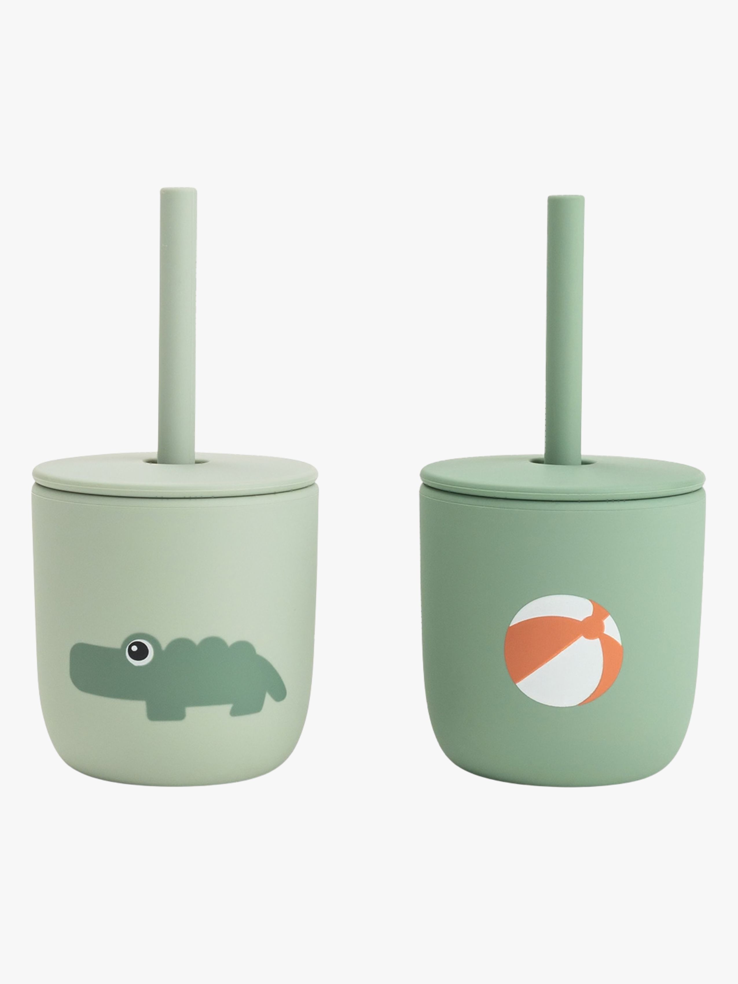 Playground Trinkhalmbecher Silikon 2er-Pack, Green