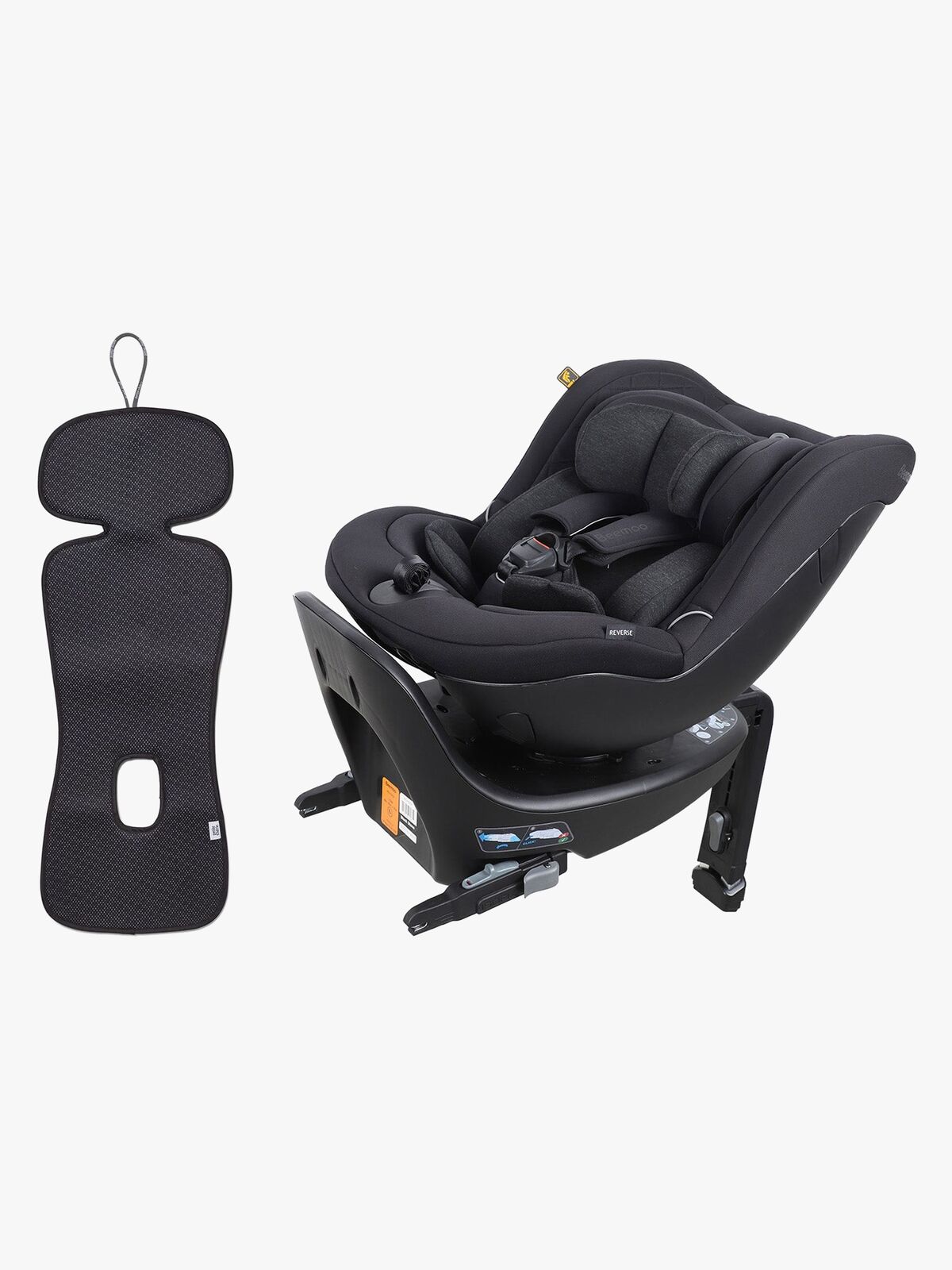 Beemoo Reverse i-Size Rückwärtsgerichteter Kindersitz inkl. Ventilierendem Sitzpolster, Black Stone/Antracit