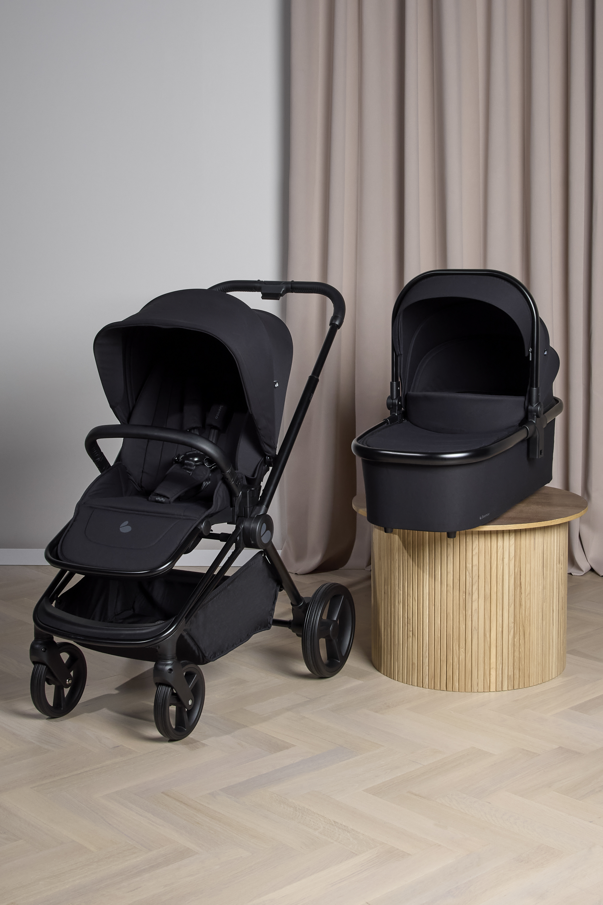 Beemoo One Kombikinderwagen, All Black, Kinderwagen, 2 in 1